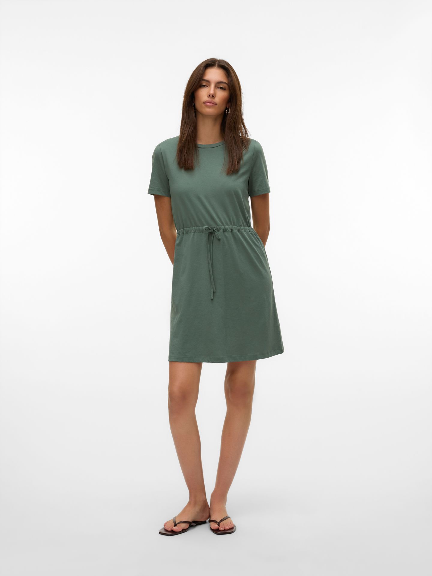 Vero Moda VMLUNA SS SHORT STRING DRESS JRS NO Laurel Wreath 2900154993051