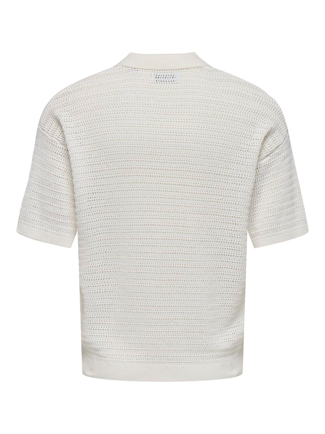 Only & Sons ONSTHIAGO DS 7 SS RESORT CROCHET PO Cloud Dancer 2900154965010