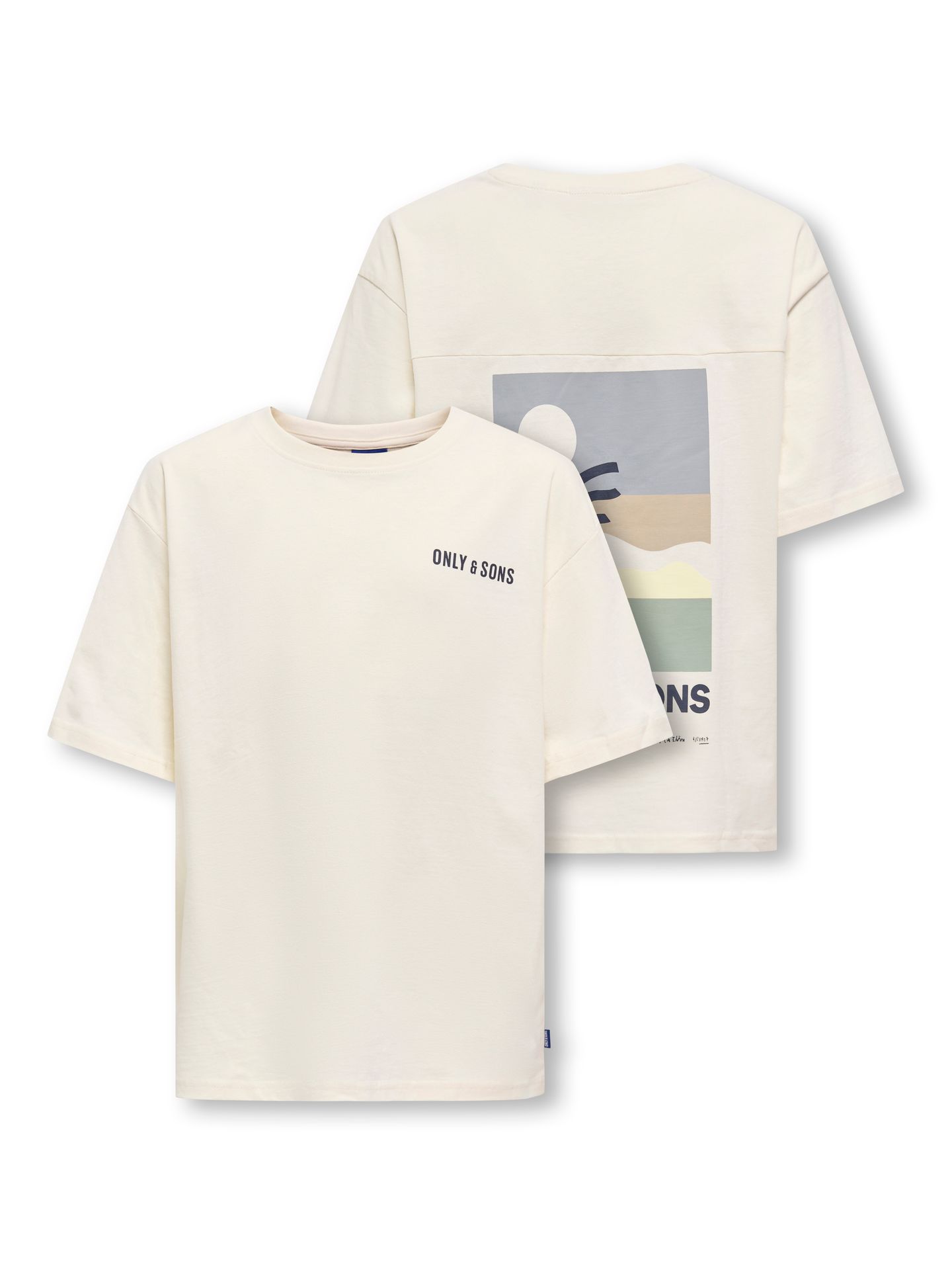 Only & Sons OSJARTSY LIFE SS OVS B. PRINTED TEE Tofu/Print Vibe 2900154983038