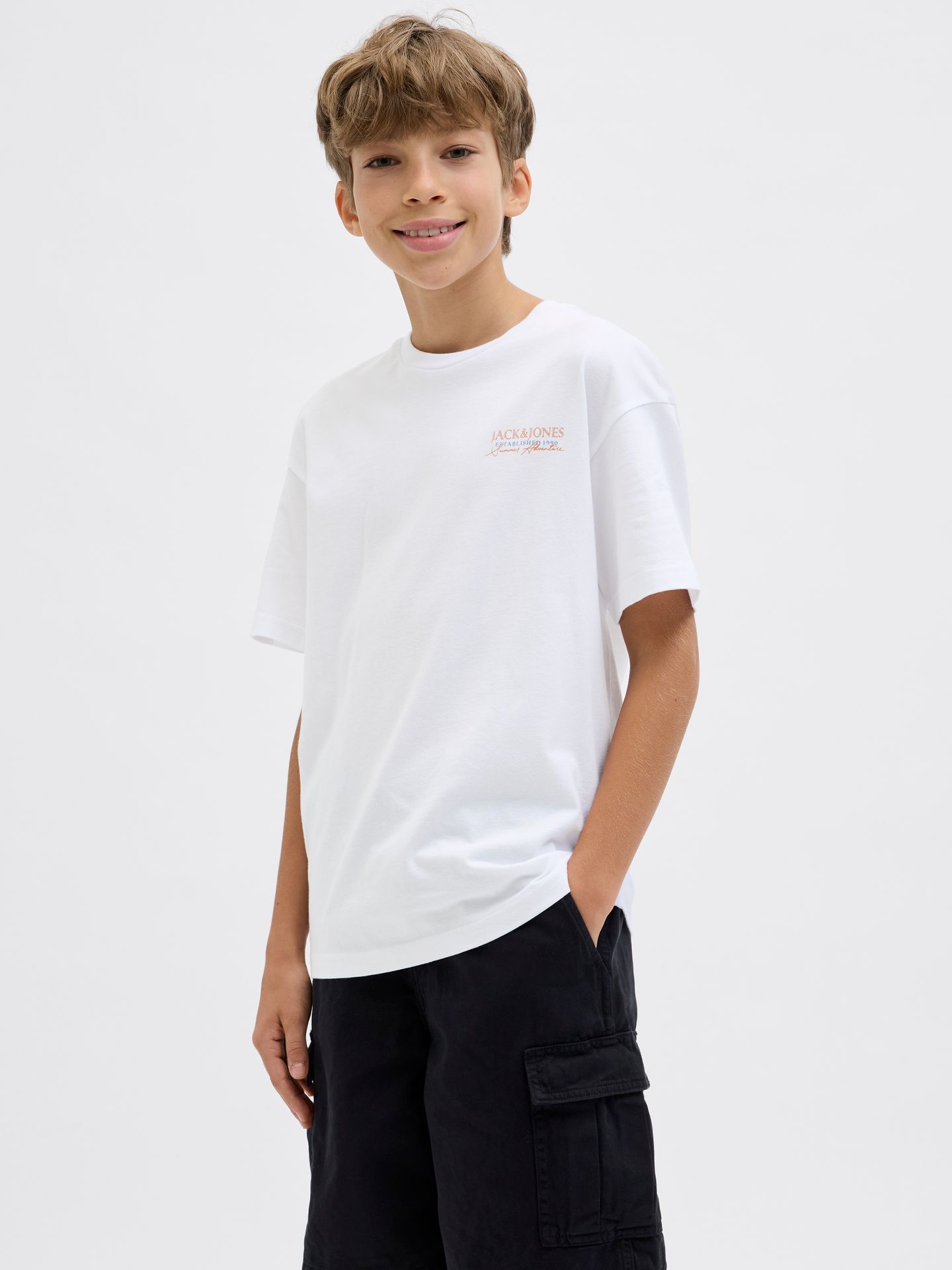 Jack & Jones JJSUMMER VIBES TEE SS CREW NECK JNR White 00112478-EKA26011400000309