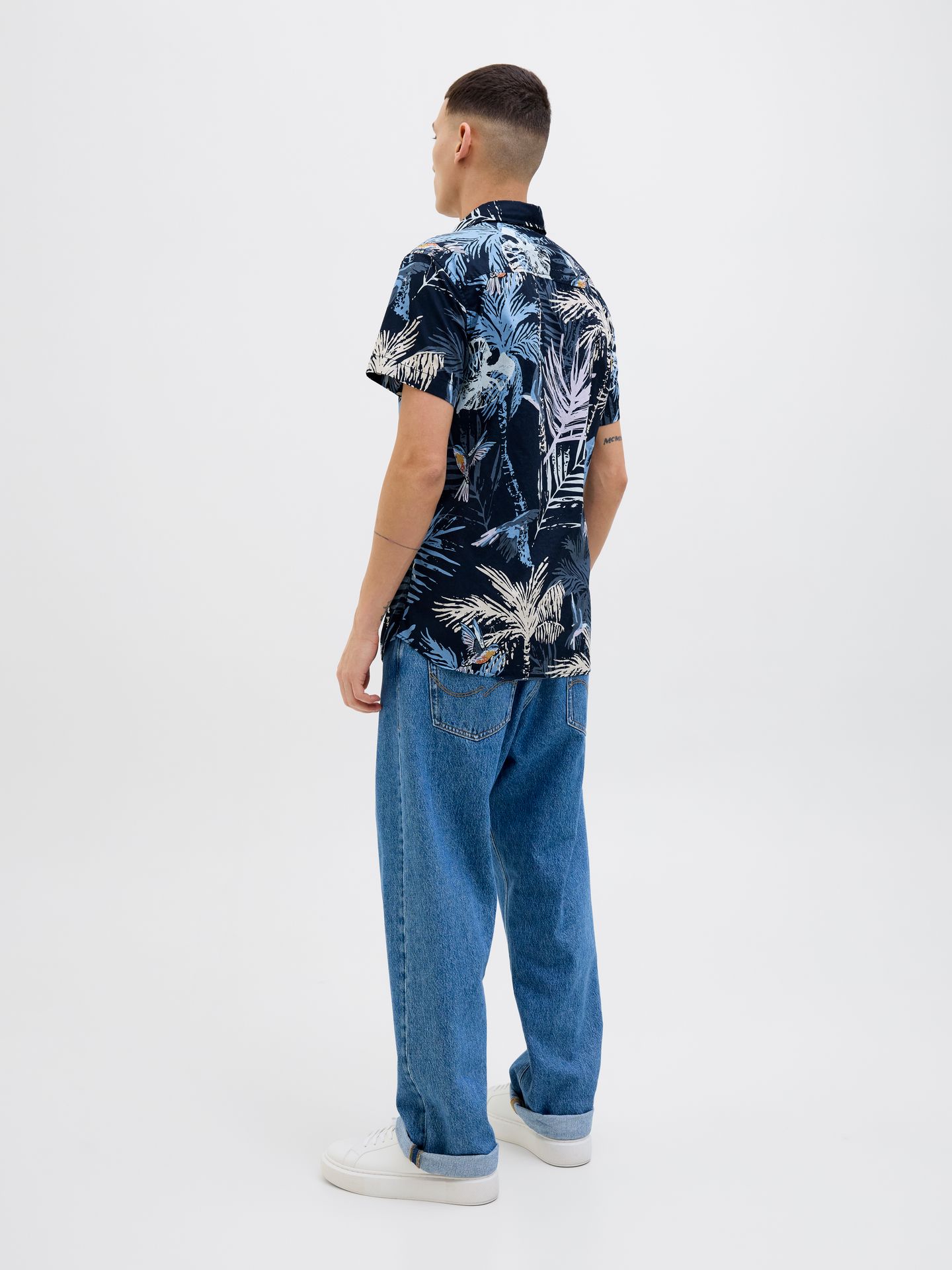 Jack & Jones JJHAWAII AOP SHIRT SS LN Sky Captain 2900155042048