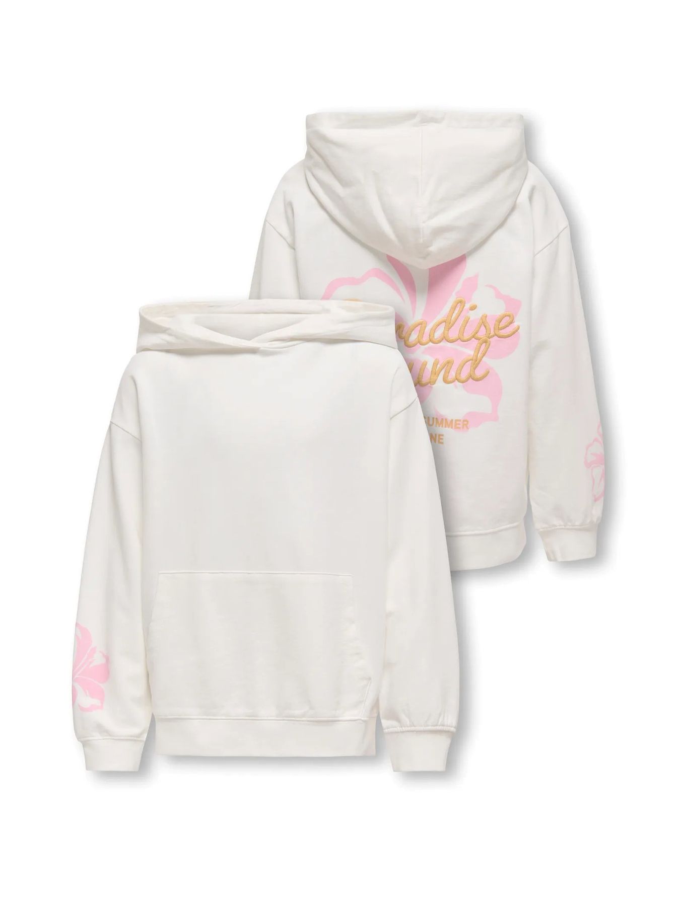 Only KOGJULIA LIFE L/S PRINTED HOOD SWT Cloud Dancer/Guava 2900155051019