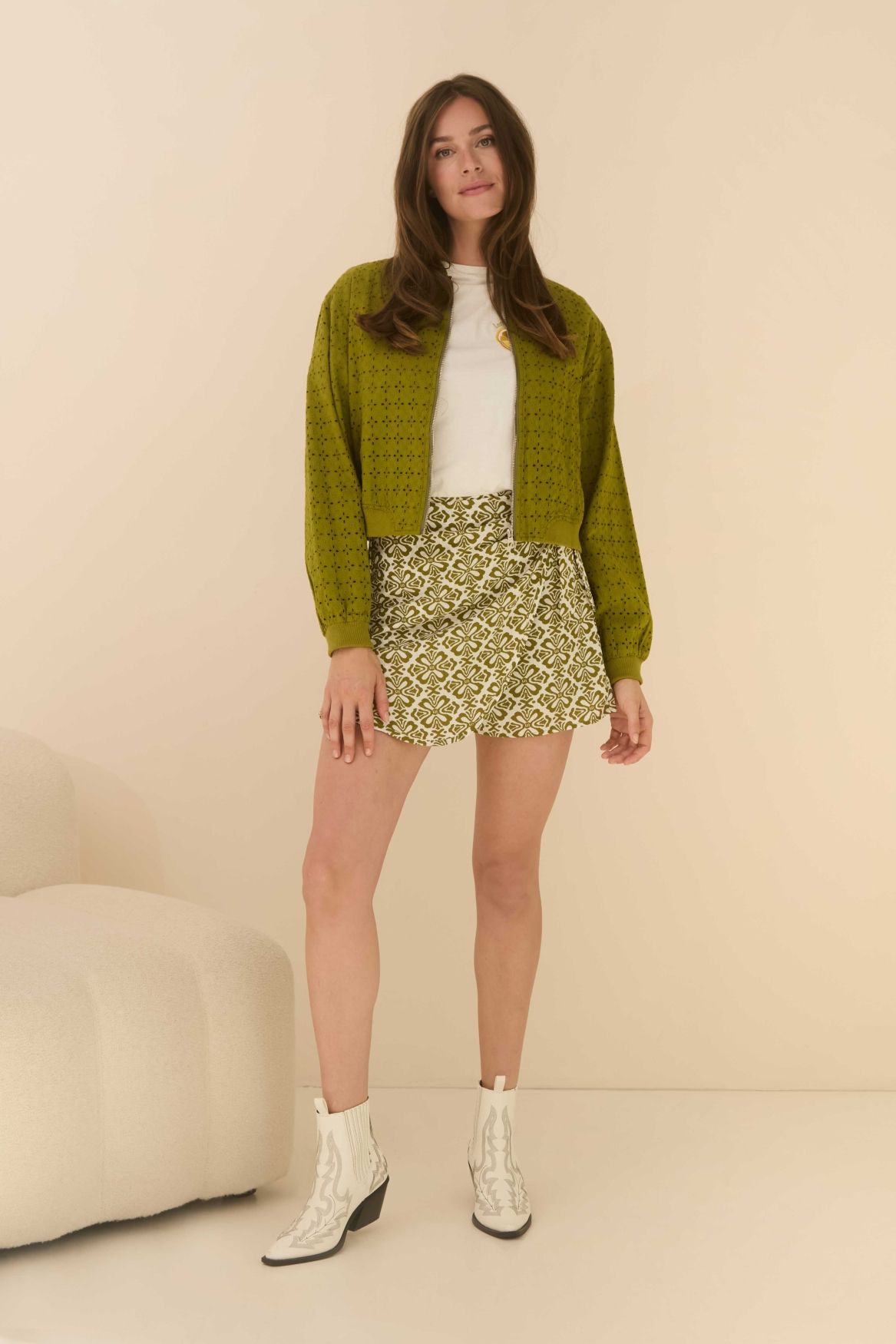 Lofty Manner Skort Paola 472 green element print 2900155171038