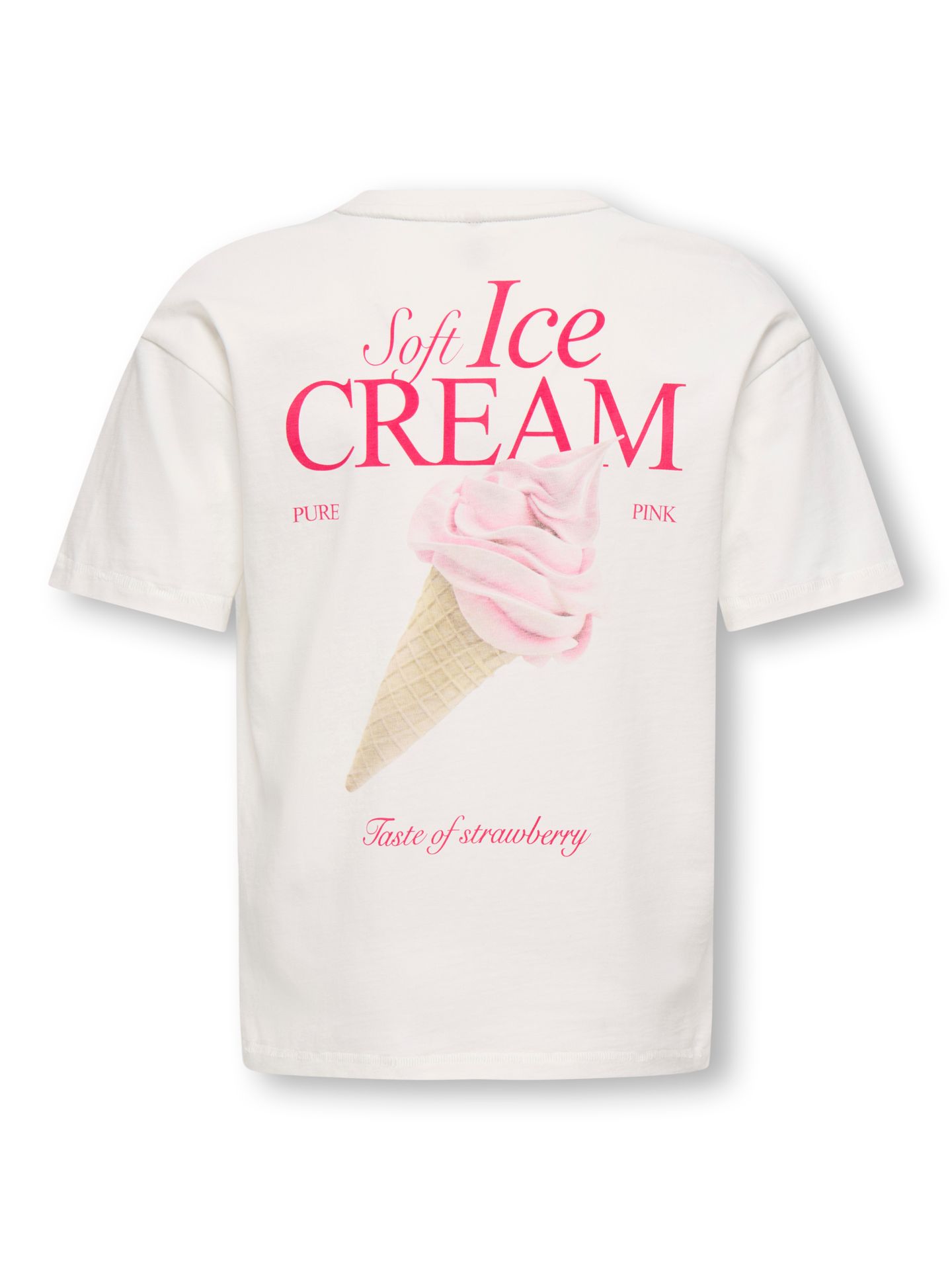 Kids Only KOGHELEN LIFE S/S LOOSE TEE JRS NOO Cloud Dancer/Summer pocket (fuchsia 00112581-EKA26011400002867