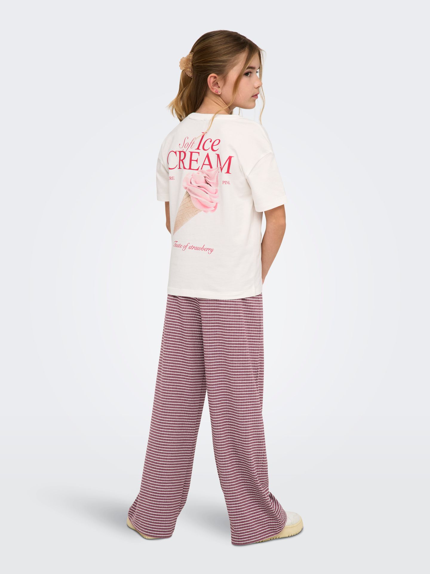 Kids Only KOGHELEN LIFE S/S LOOSE TEE JRS NOO Cloud Dancer/Summer pocket (fuchsia 2900164212029