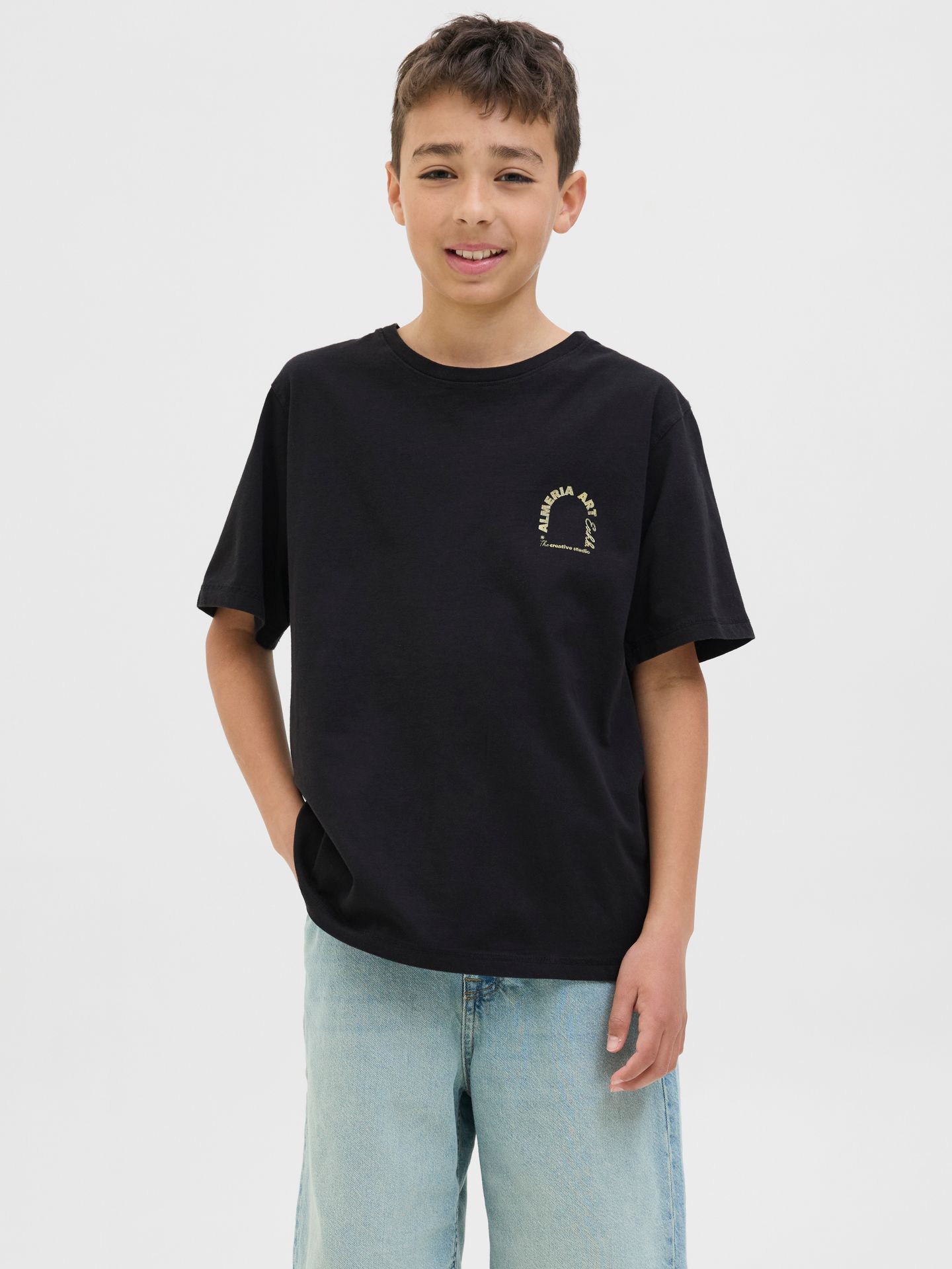 Jack & Jones JORALMERIA WORLD TEE SS CREW NECK J Black 00112584-EKA26011400000232