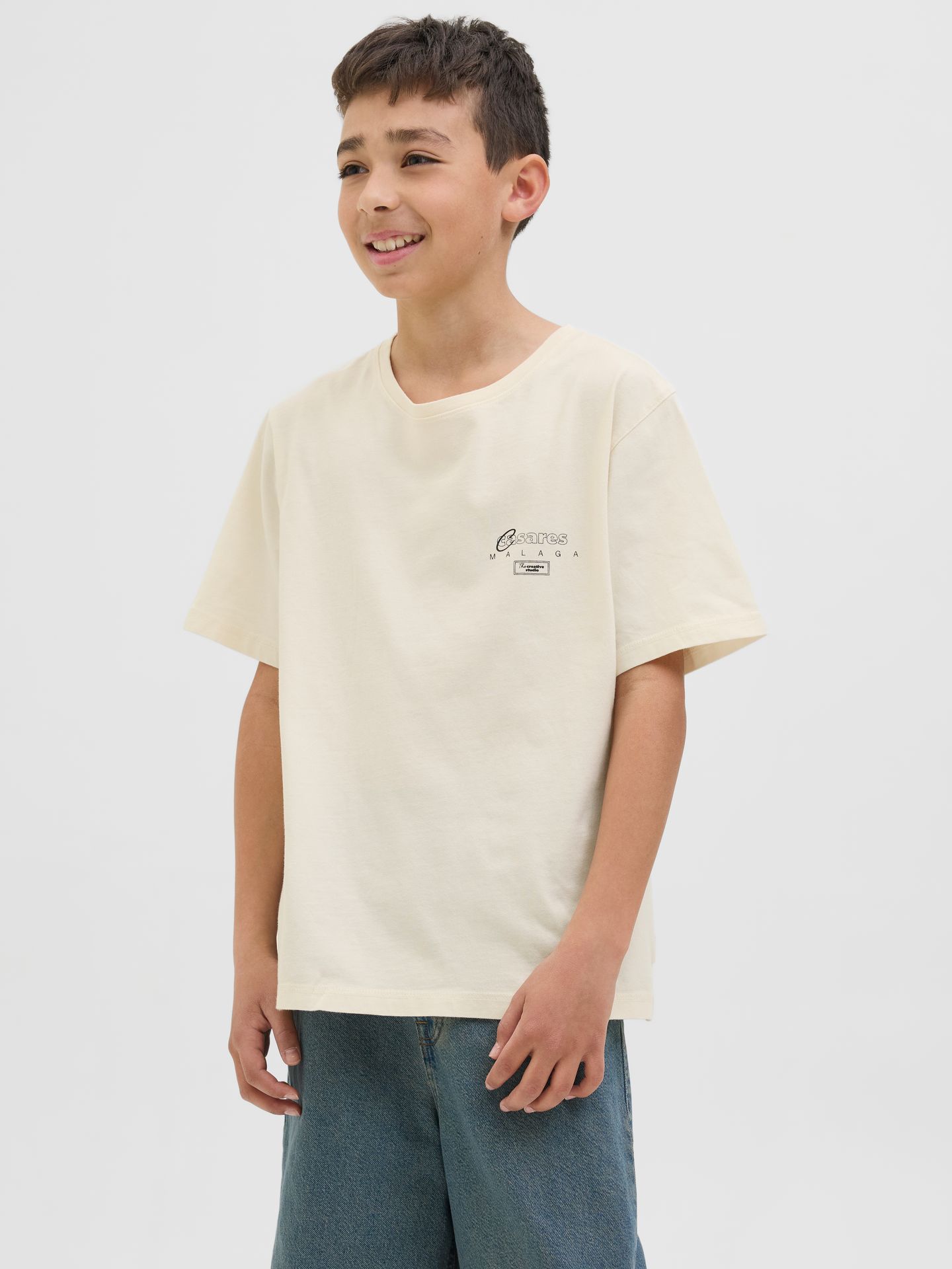 Jack & Jones JORALMERIA WORLD TEE SS CREW NECK J Antique White 00112584-EKA26011400002487