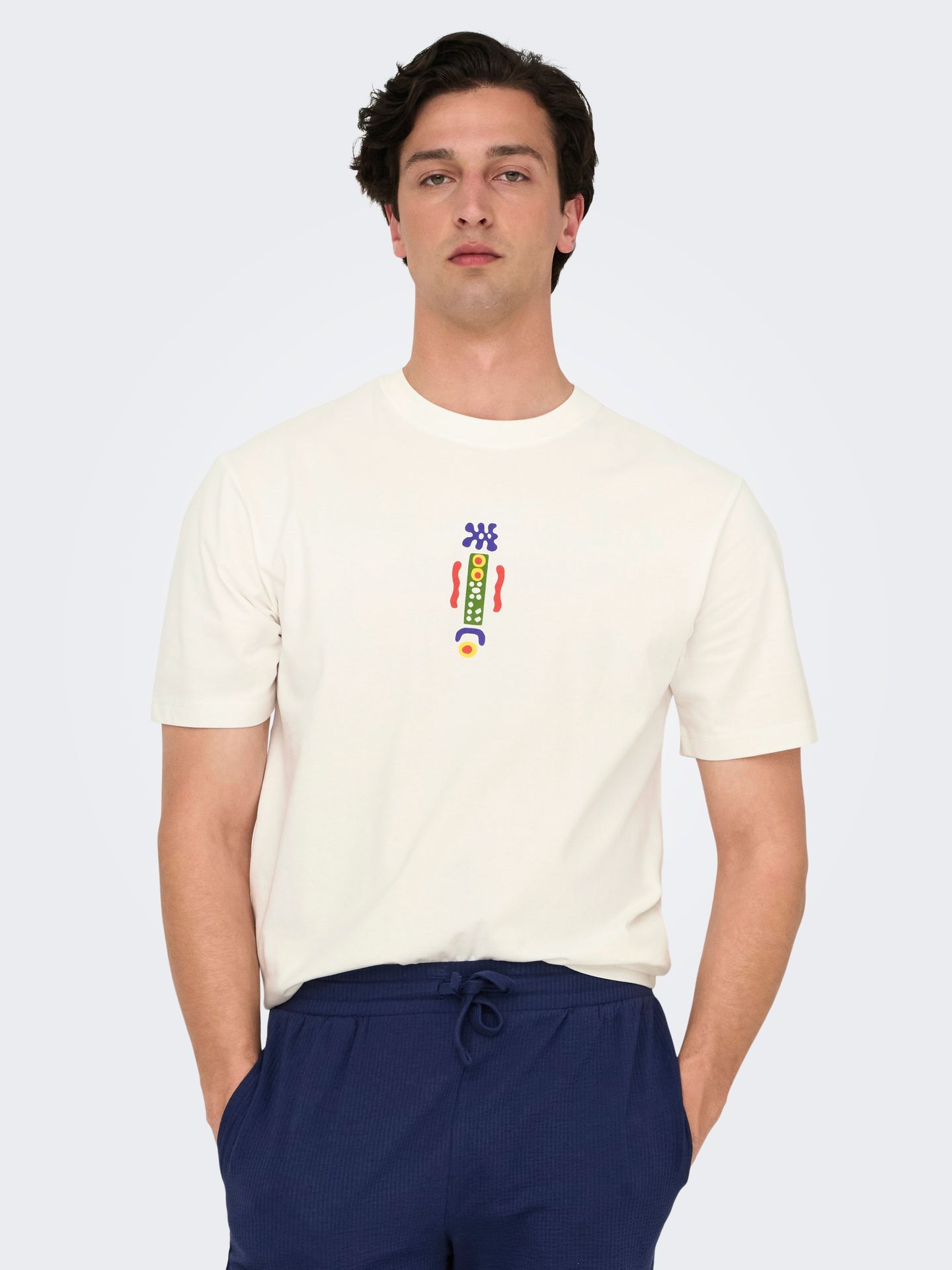 Only & Sons ONSMALIK ART LIFE RLX SS TEE CS Cloud Dancer/DRIFT 2900155236041