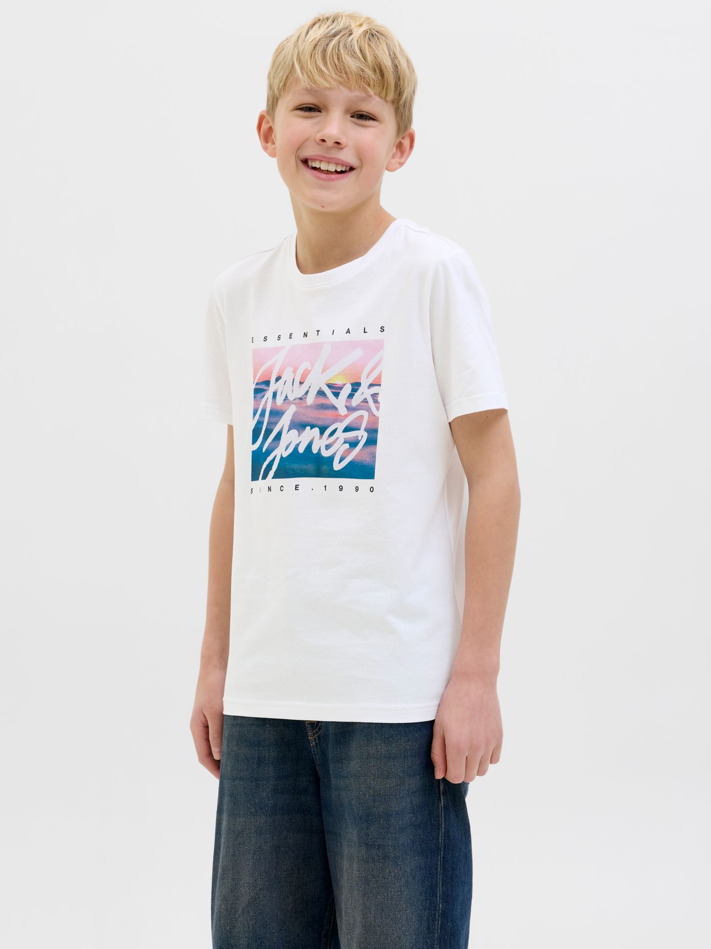 Jack & Jones JJCOLTON PHOTOPRINT TEE SS CREW NE White 2900155243032