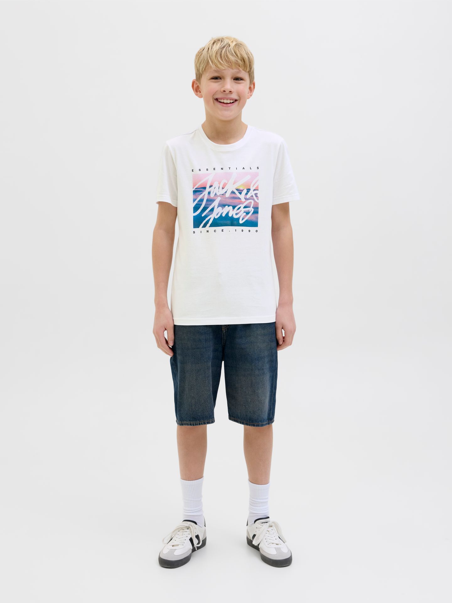 Jack & Jones JJCOLTON PHOTOPRINT TEE SS CREW NE White 2900155243032