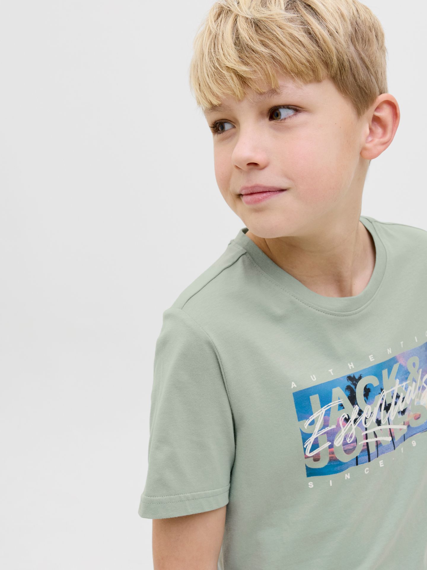 Jack & Jones JJCOLTON PHOTOPRINT TEE SS CREW NE Iceberg Green 2900155242028