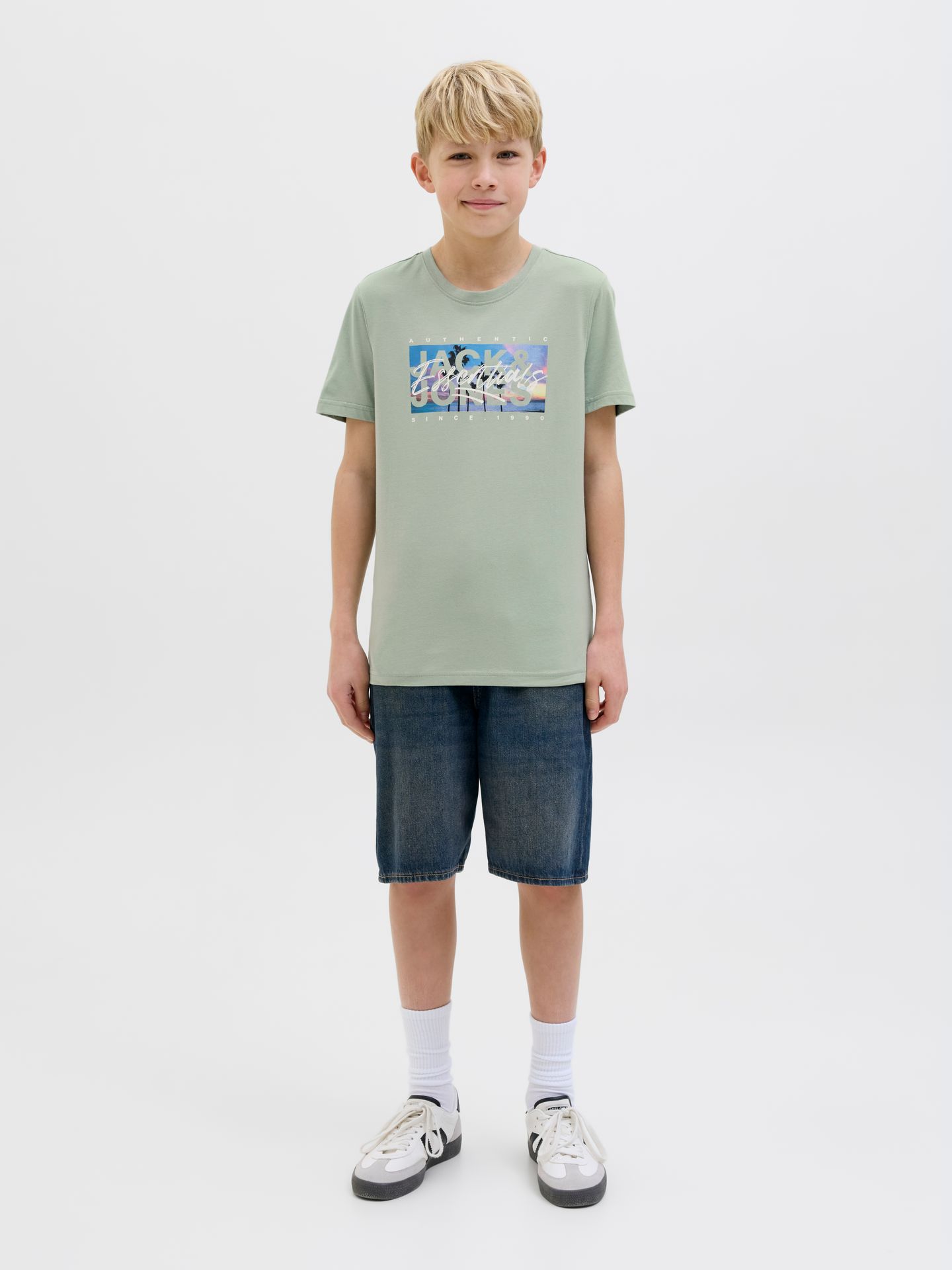 Jack & Jones JJCOLTON PHOTOPRINT TEE SS CREW NE Iceberg Green 2900155242028