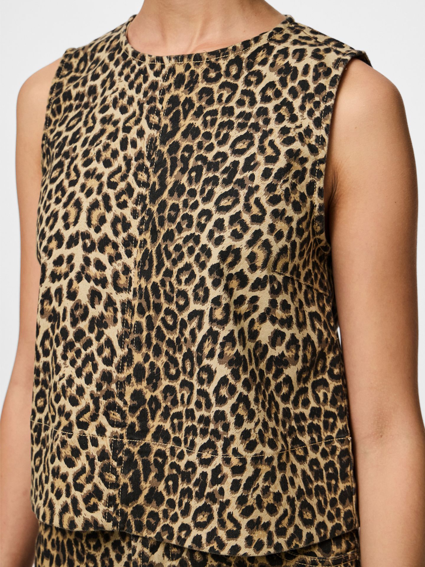 Pieces PCSALUME SL DENIM TOP White Pepper/Leo 2900155254014