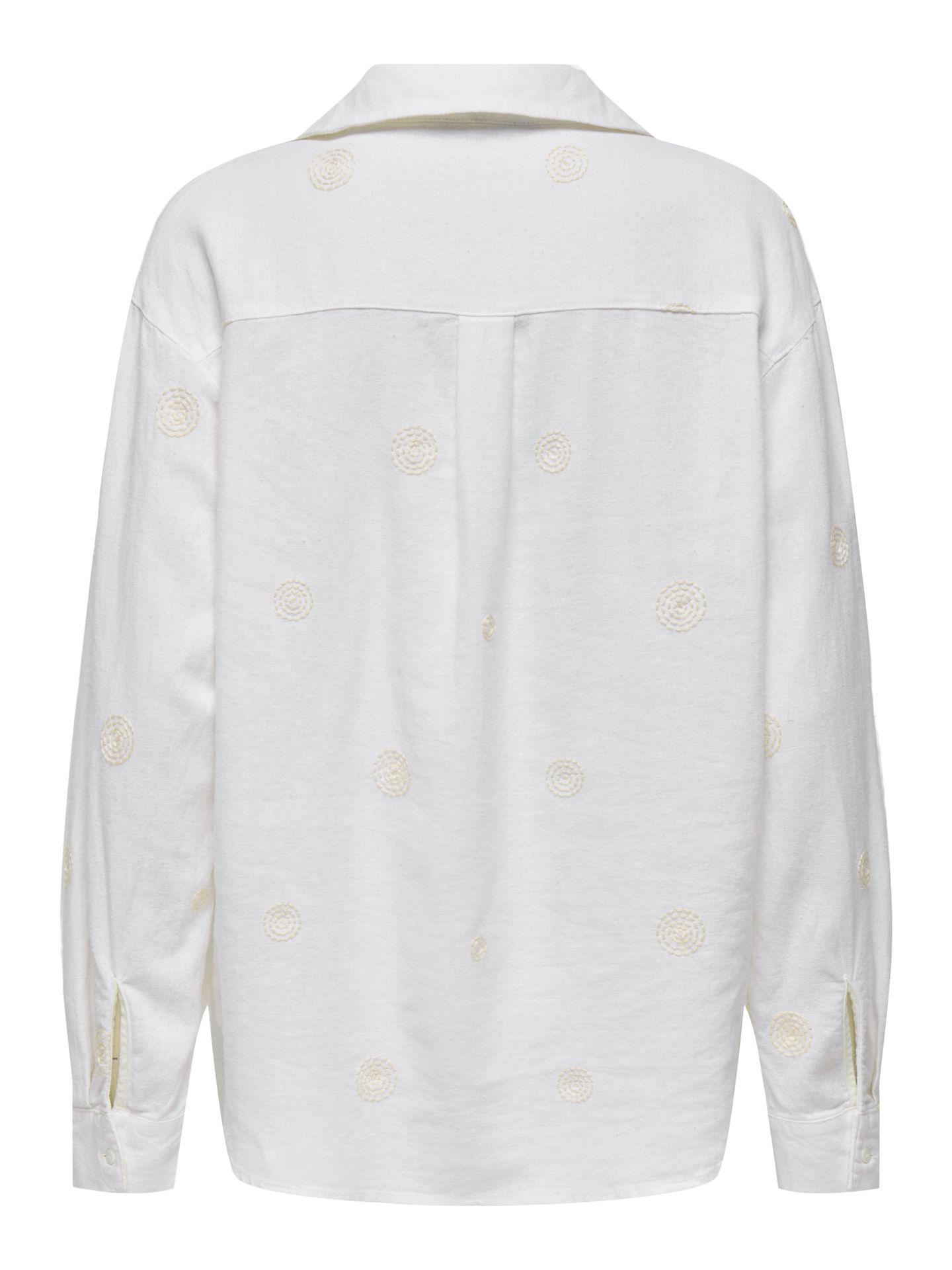 Only ONLCARO L/S LINEN BL EMB SHIRT CC P Bright White/HEART 2900155256018