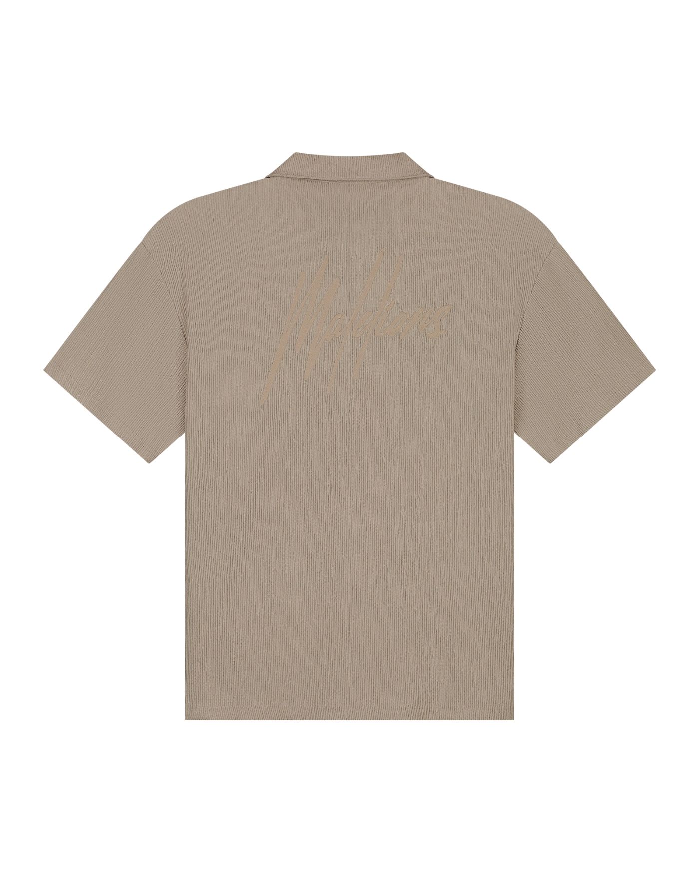 Malelions men seersucker shirt Taupe 2900155297066