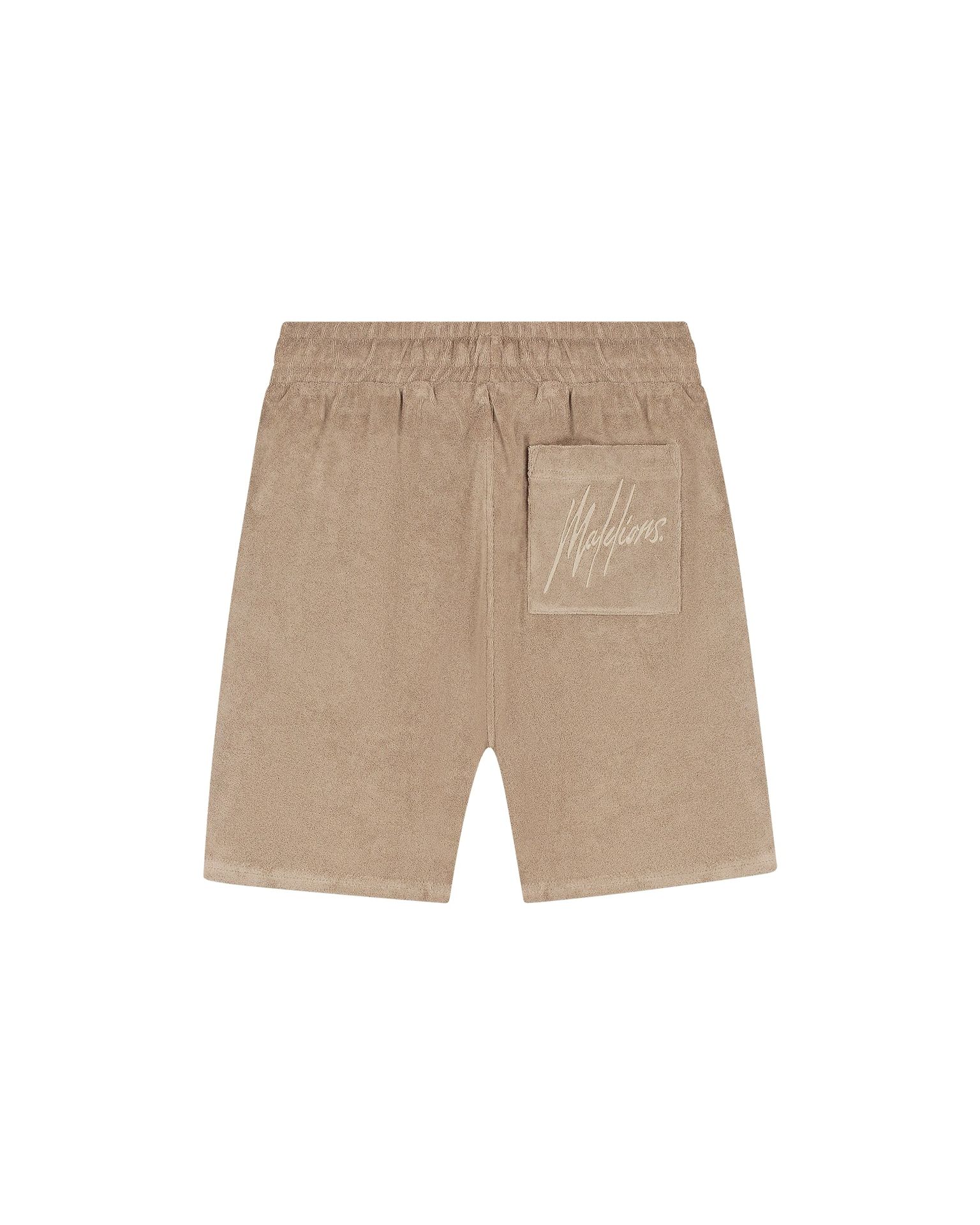 Malelions men signature toweling shorts Taupe 2900155301077