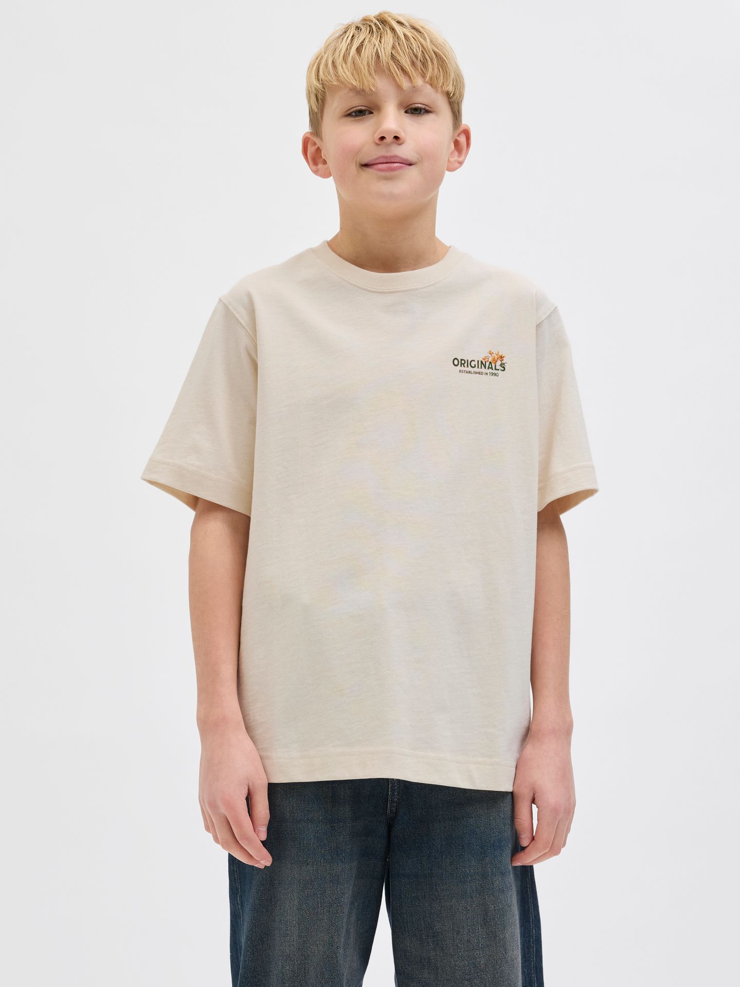 Jack & Jones JORACAPULCO RETRO ELEMENT BACK TEE Ecru 2900155319041