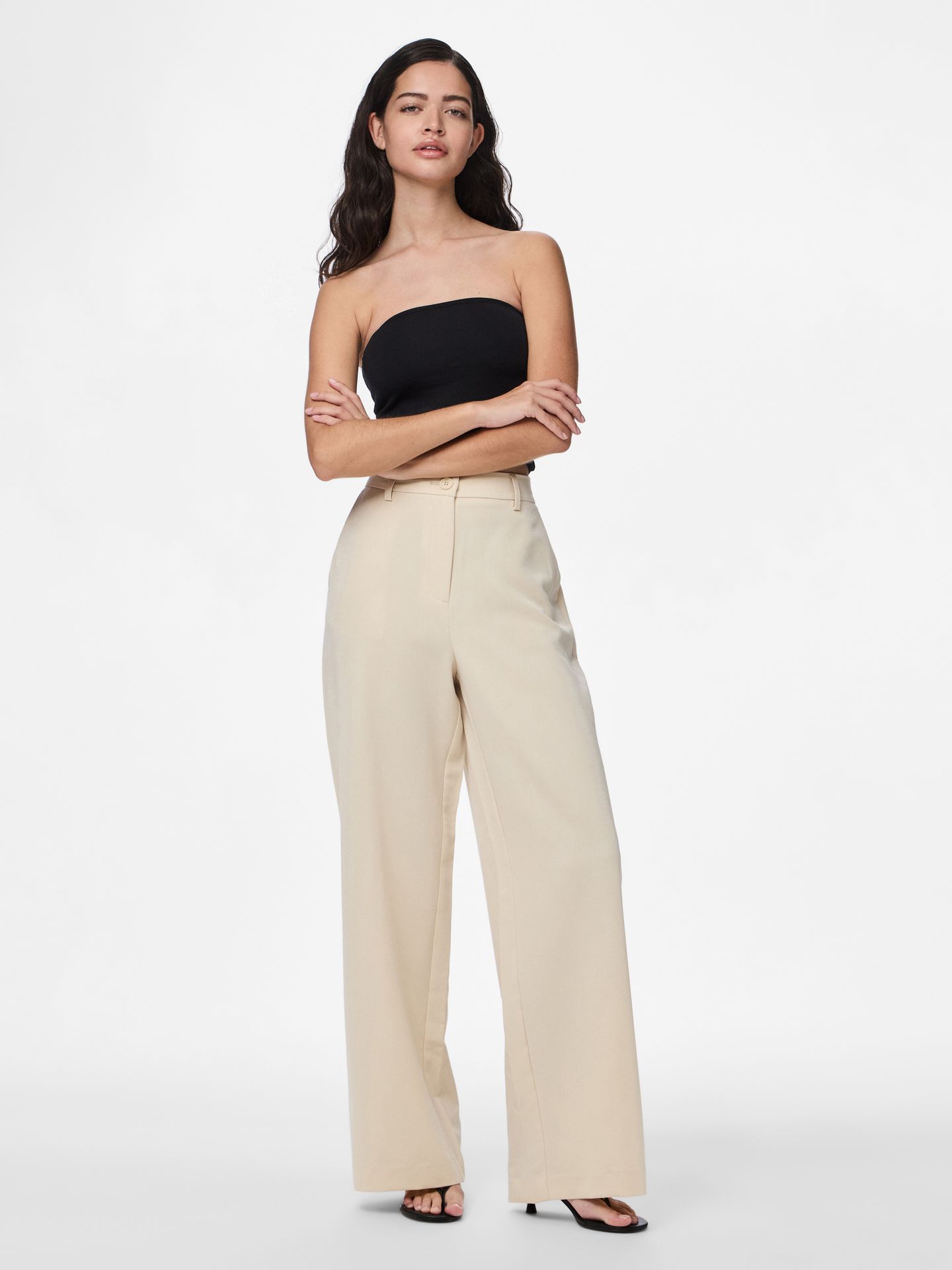 Pieces PCKAMIL HW WIDE PANT NOOS BC Sandshell 2900155624015