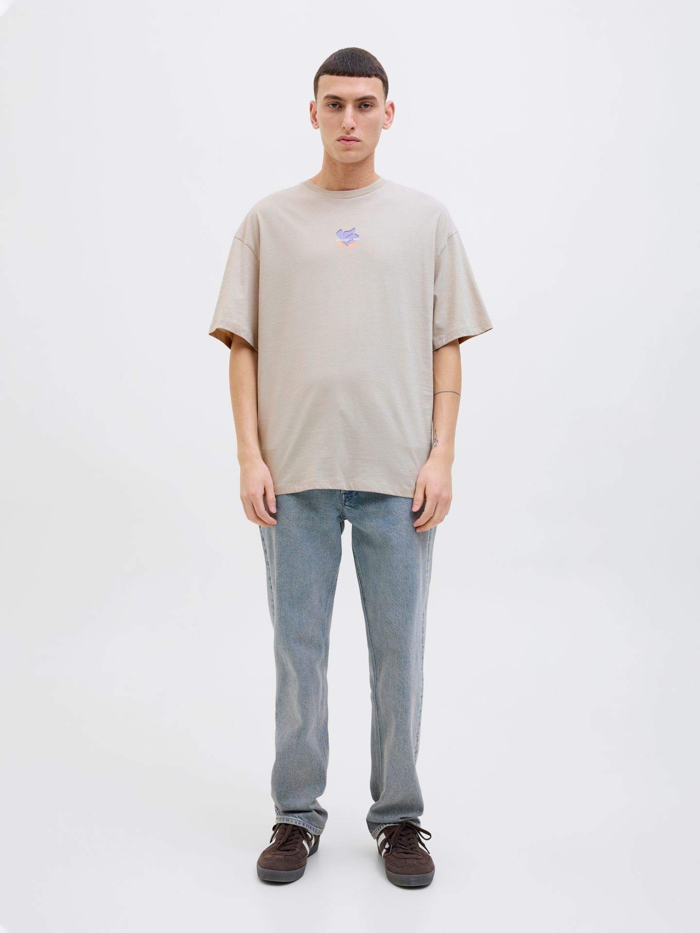 Jack & Jones JJEAMES TEE SS CREW NECK Moonbeam 2900155628051