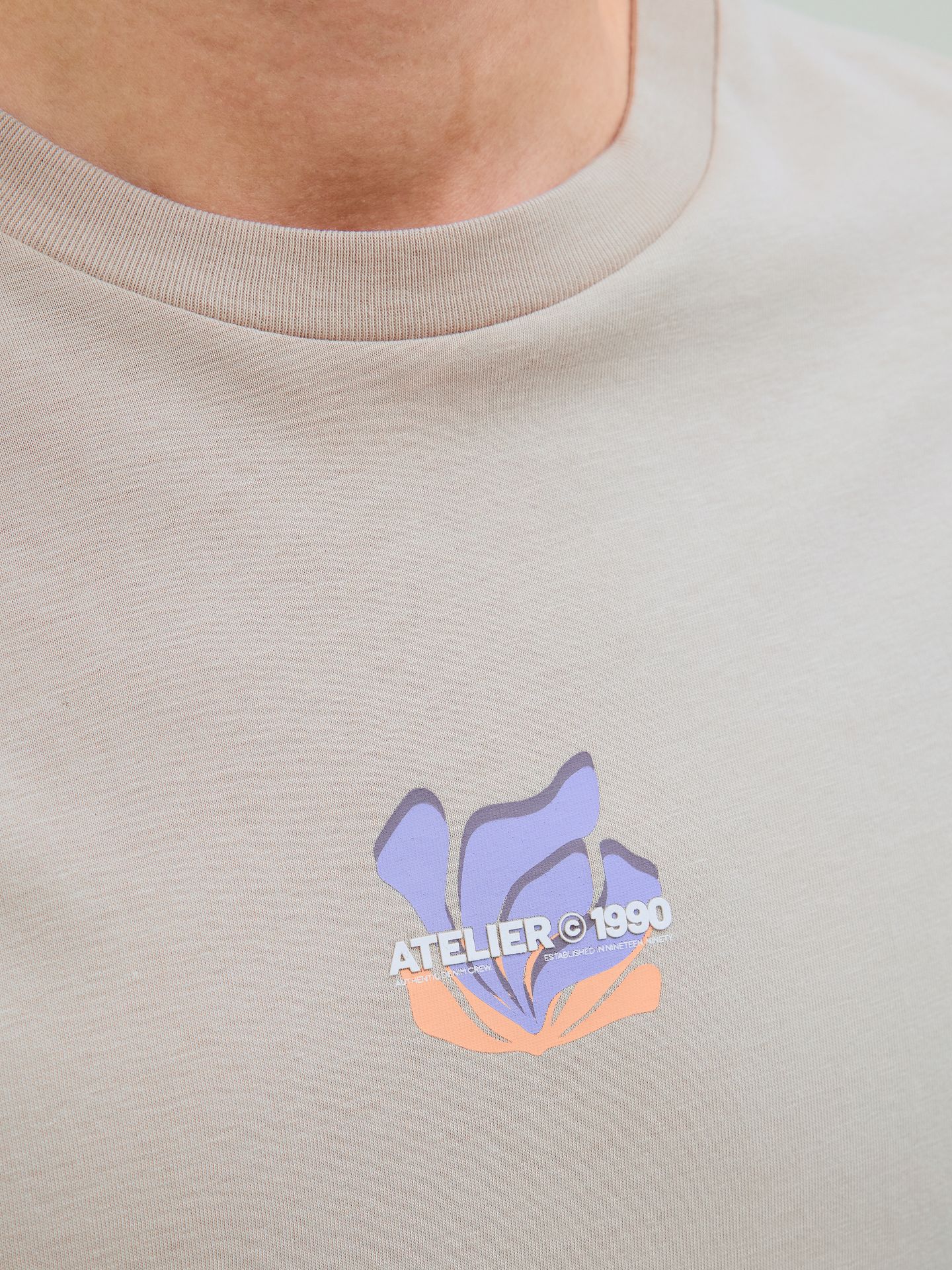 Jack & Jones JJEAMES TEE SS CREW NECK Moonbeam 2900155628051