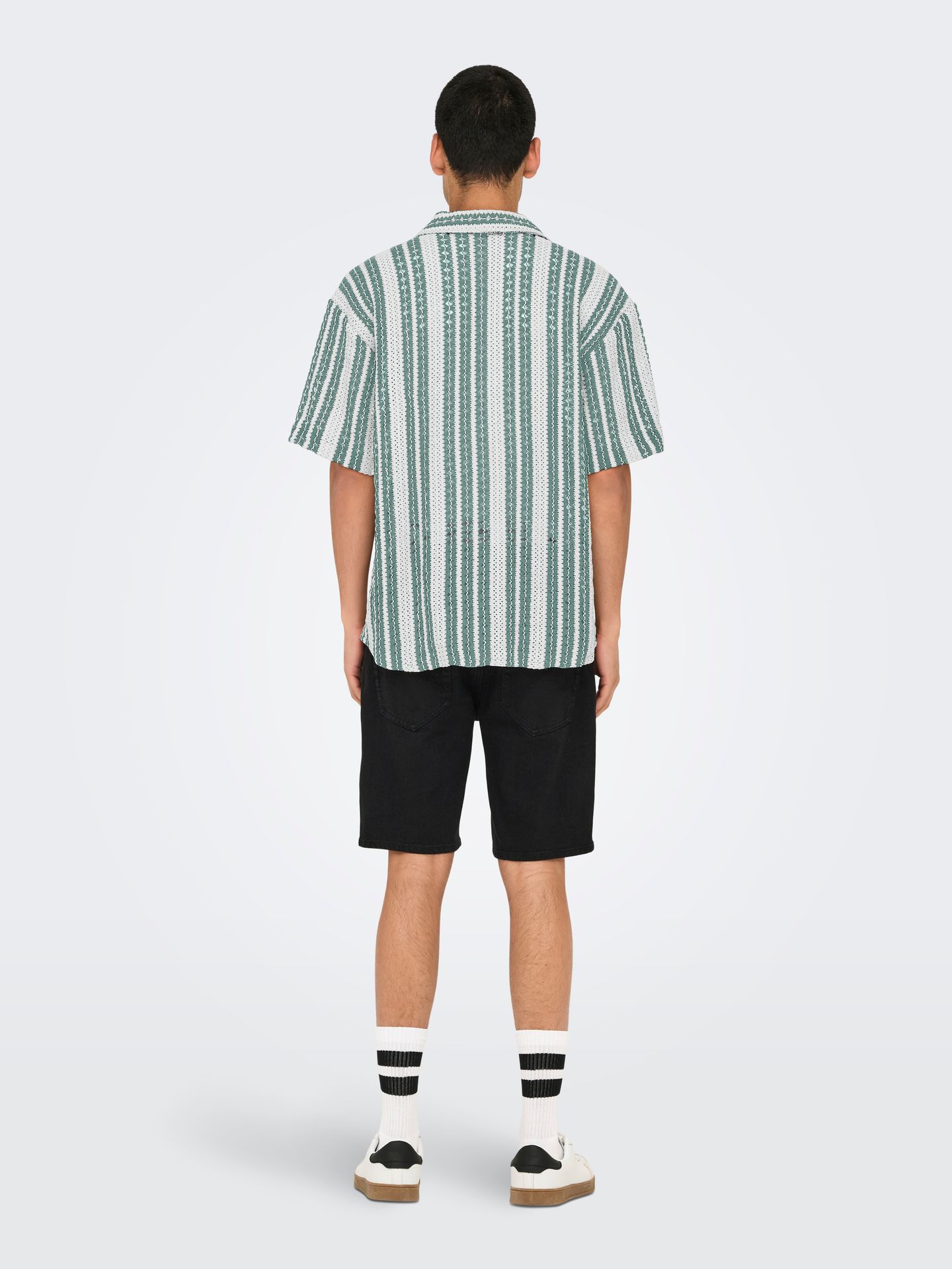 Only & Sons ONSDANI CROCHET SS SHIRT NOOS Comfrey/GARDENIA 2900165897027