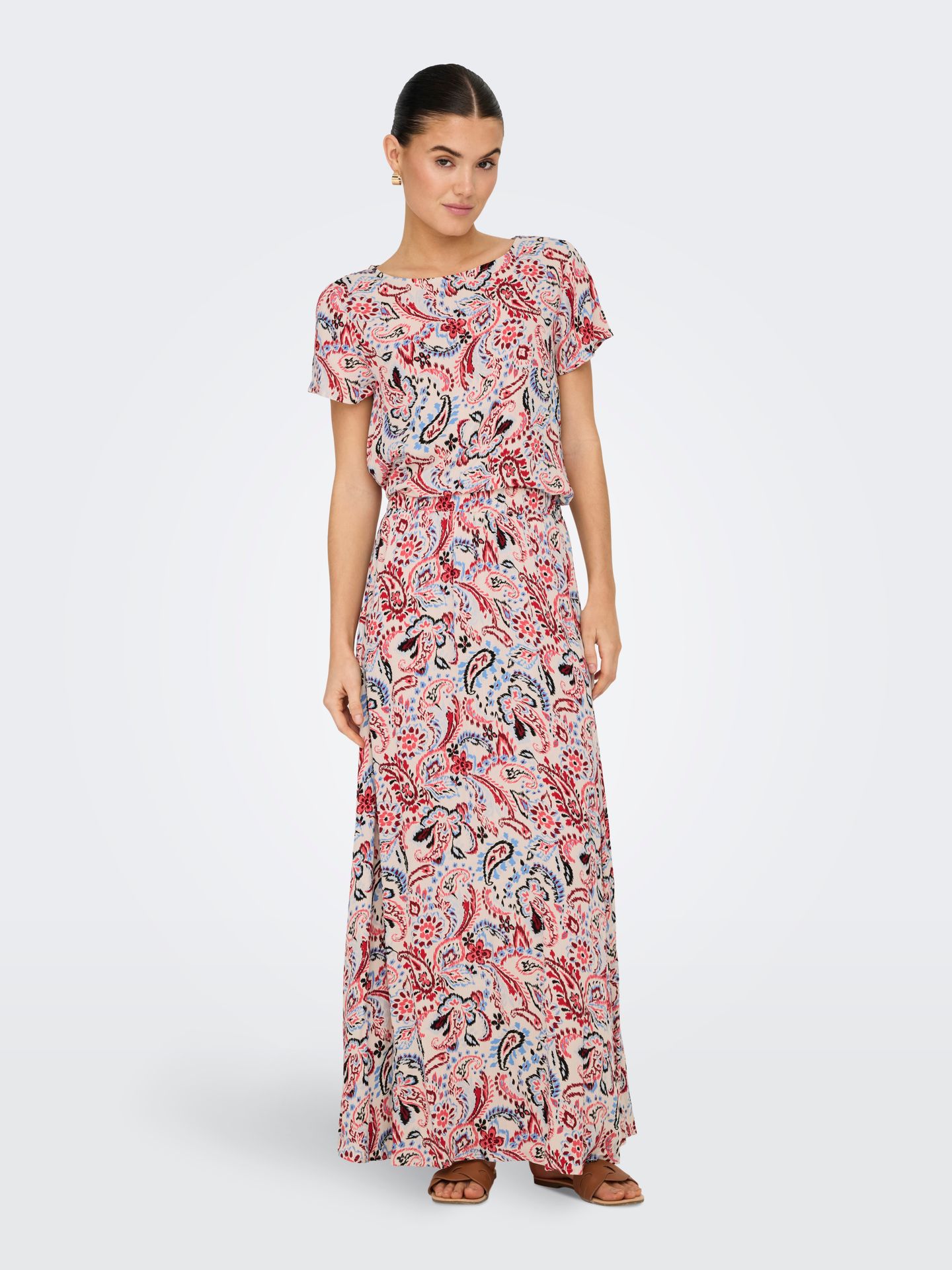 JDY JDYBREEZE LIFE S/S TOP WVN Sandshell/MULTI PAISLEY 2900155634014