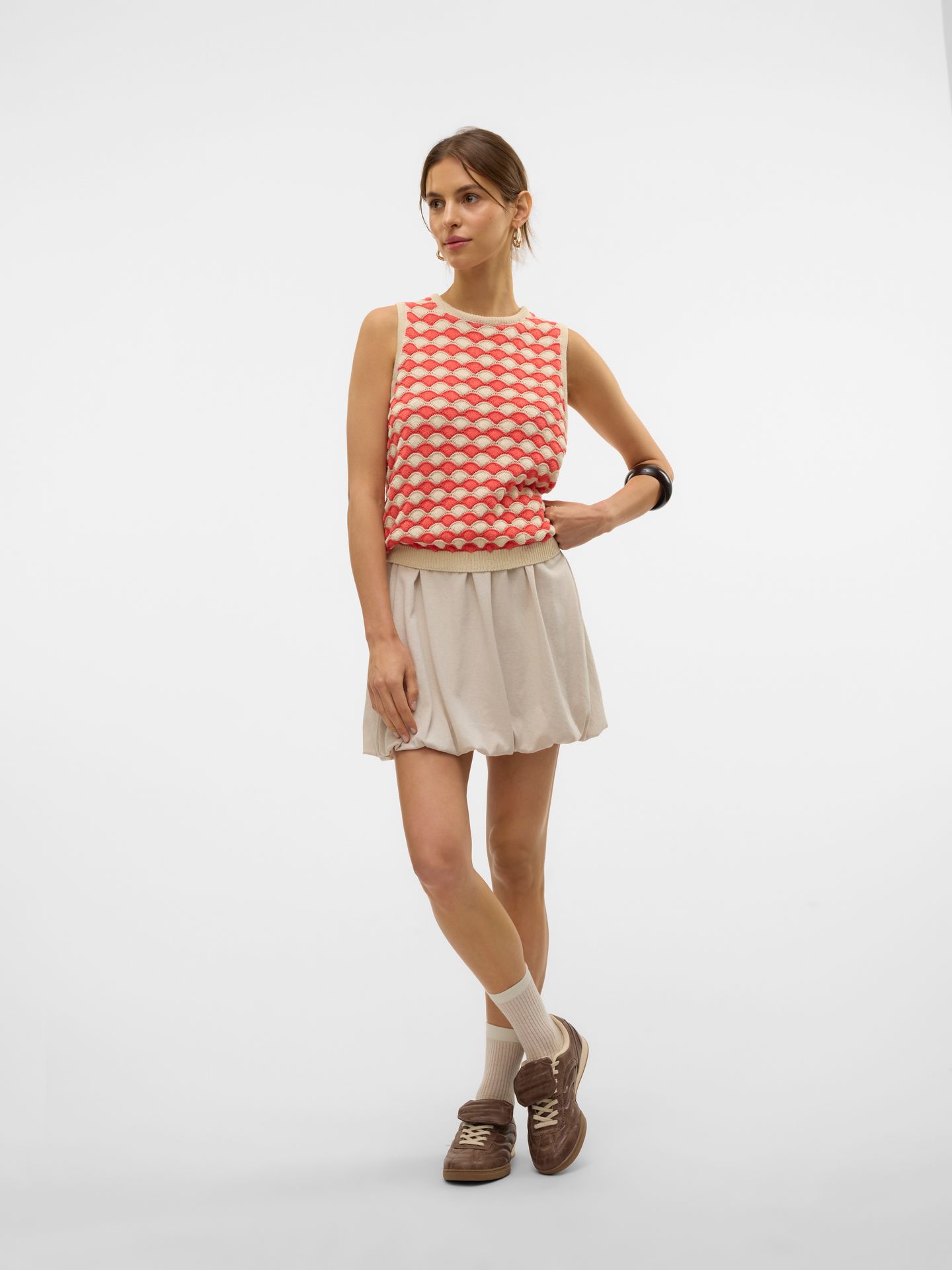 Vero Moda VMCARRY SL O-NECK TOP GA Birch/Dicte 2900155648035