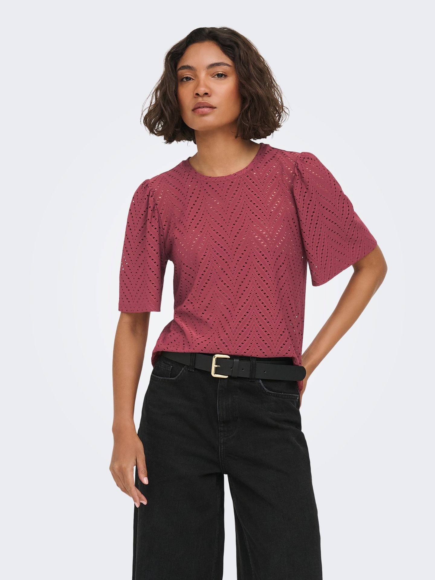 JDY JDYCARLA CATHINKA S/S TOP JRS NOOS Oxblood Red 00112797-EKA26011400000559