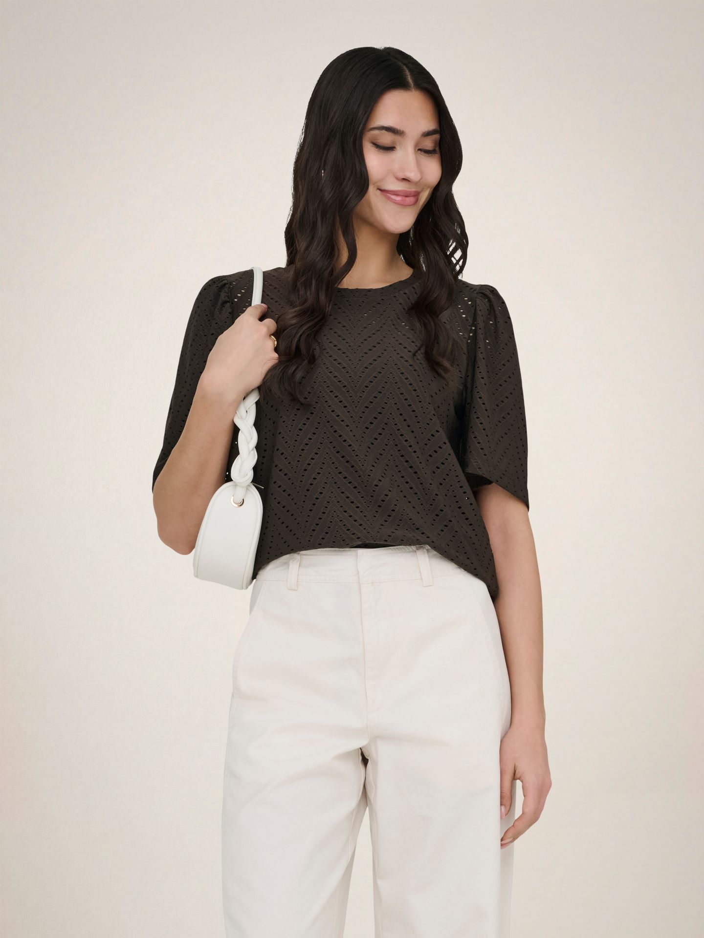 JDY JDYCARLA CATHINKA S/S TOP JRS NOOS Chocolate Brown 00112797-EKA26011400003507