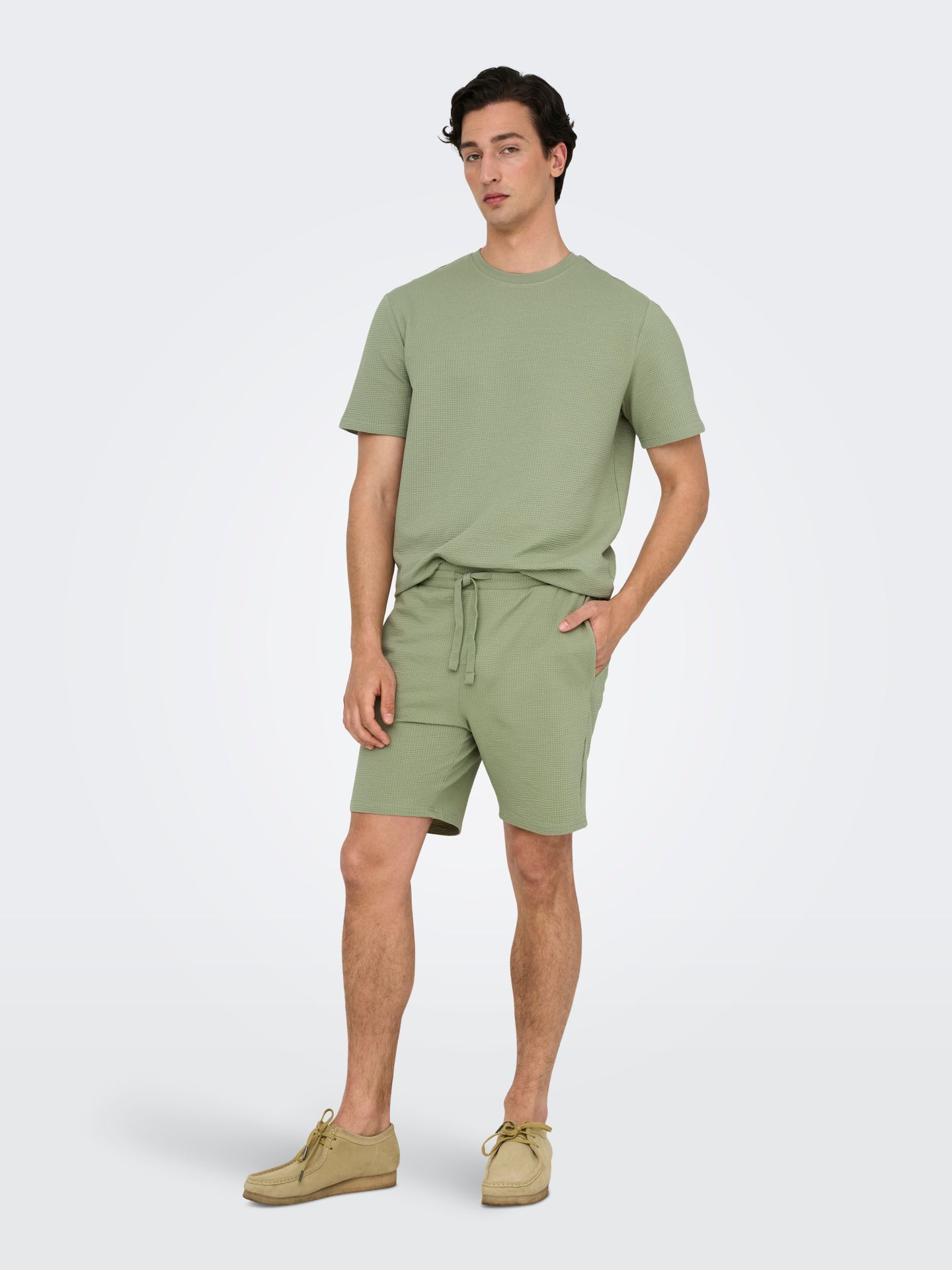 Only & Sons ONSKIAN LIFE REG SEERSUCKER SS TEE Seagrass 2900165459010