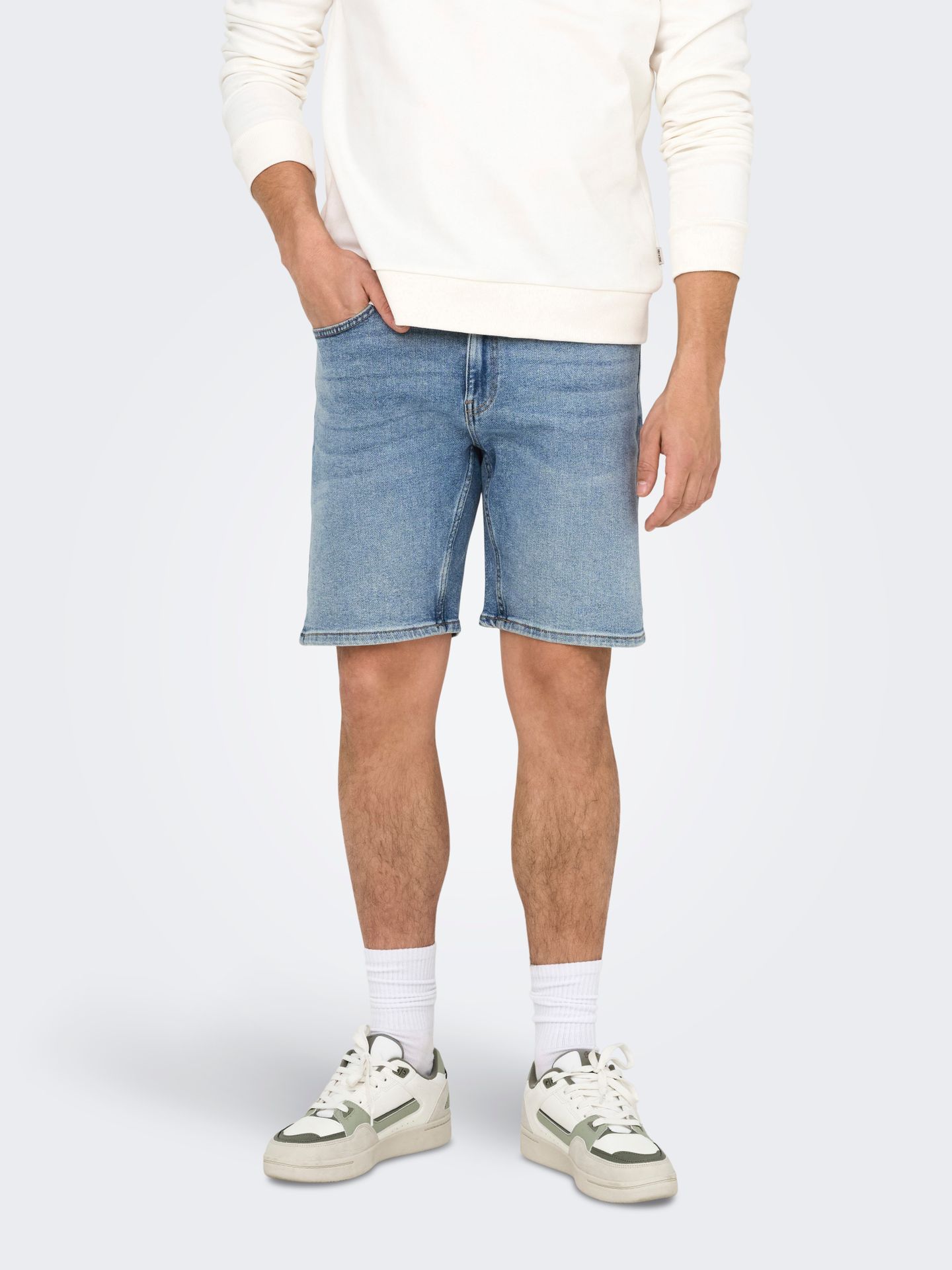 Only & Sons ONSWEFT BOX PIM DNM SHORTS WE Light Blue Denim 2900155671026