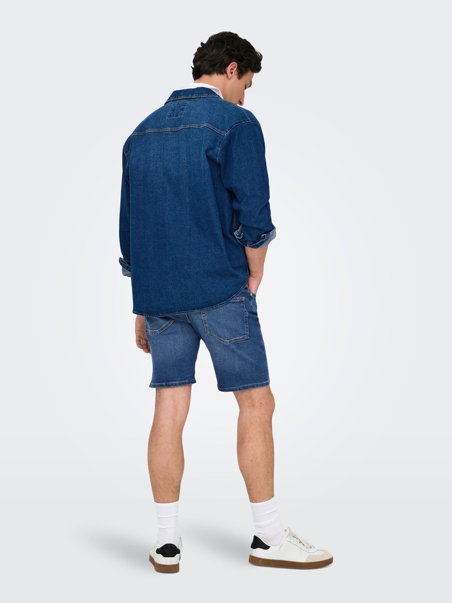 Only & Sons ONSWEFT BOX PIM DNM SHORTS WE Medium Blue Denim 2900155694032