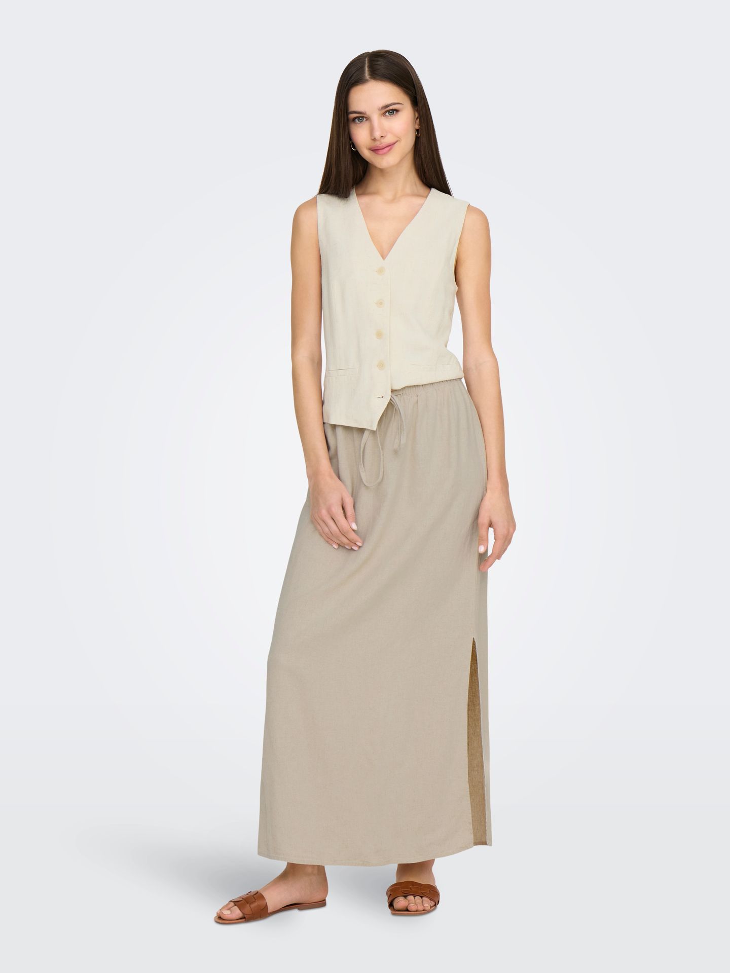 Only ONLIRIS-SIESTA S/L LINEN BL VEST TL Moonbeam 2900155673051