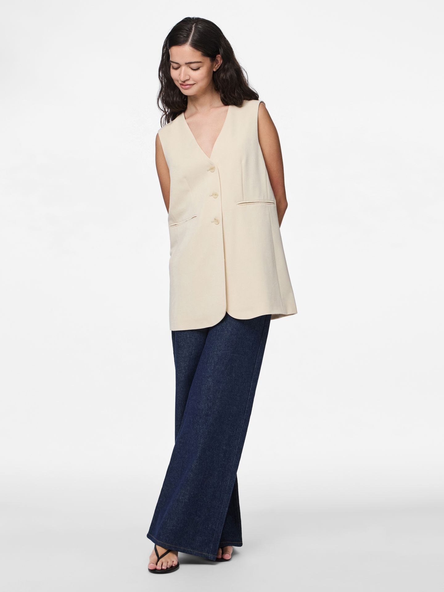 Pieces PCKAMIL SL VEST Sandshell 2900155678056
