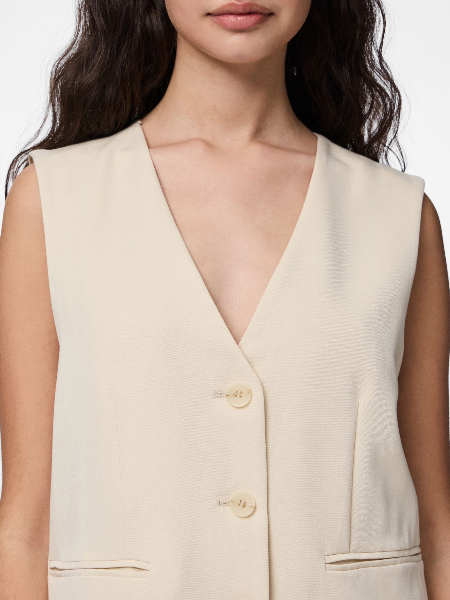 Pieces PCKAMIL SL VEST Sandshell 2900155678056