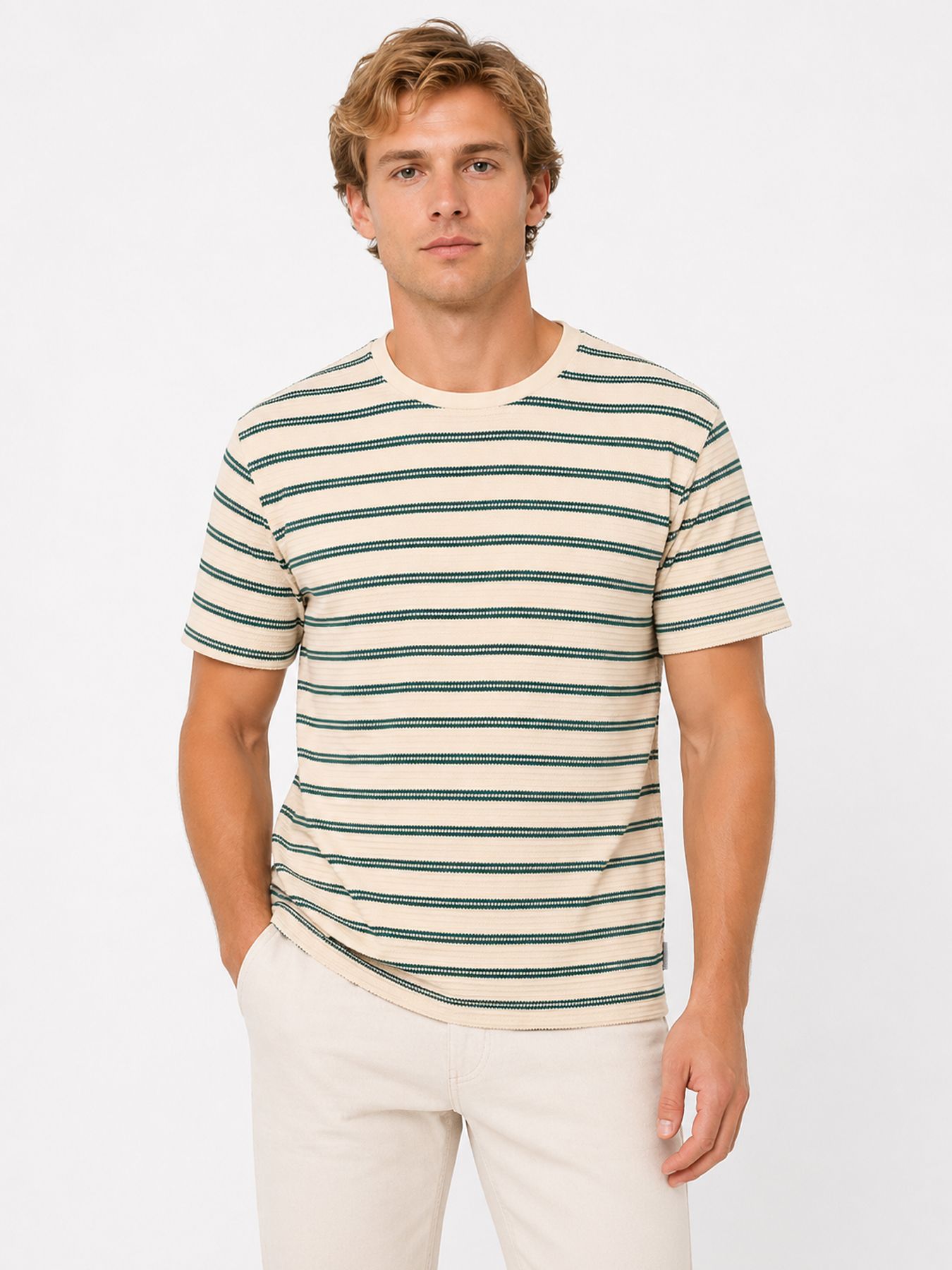 Only & Sons ONSIAN REG SS STRIPE STRUCT TEE Mallard Green 2900166701033