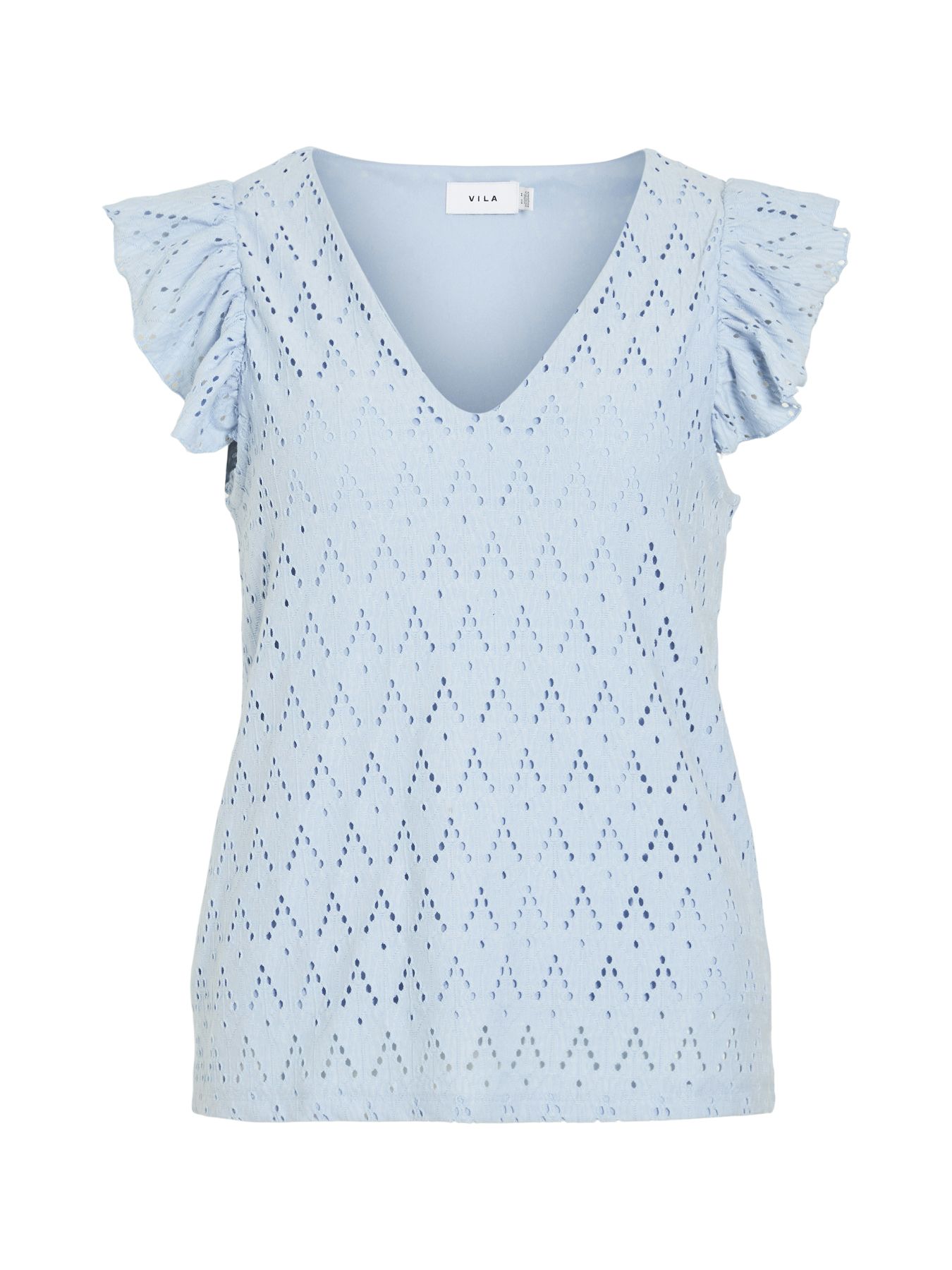 Vila VIAMALINA V-NECK C/S TOP/PB Kentucky Blue 2900155701020