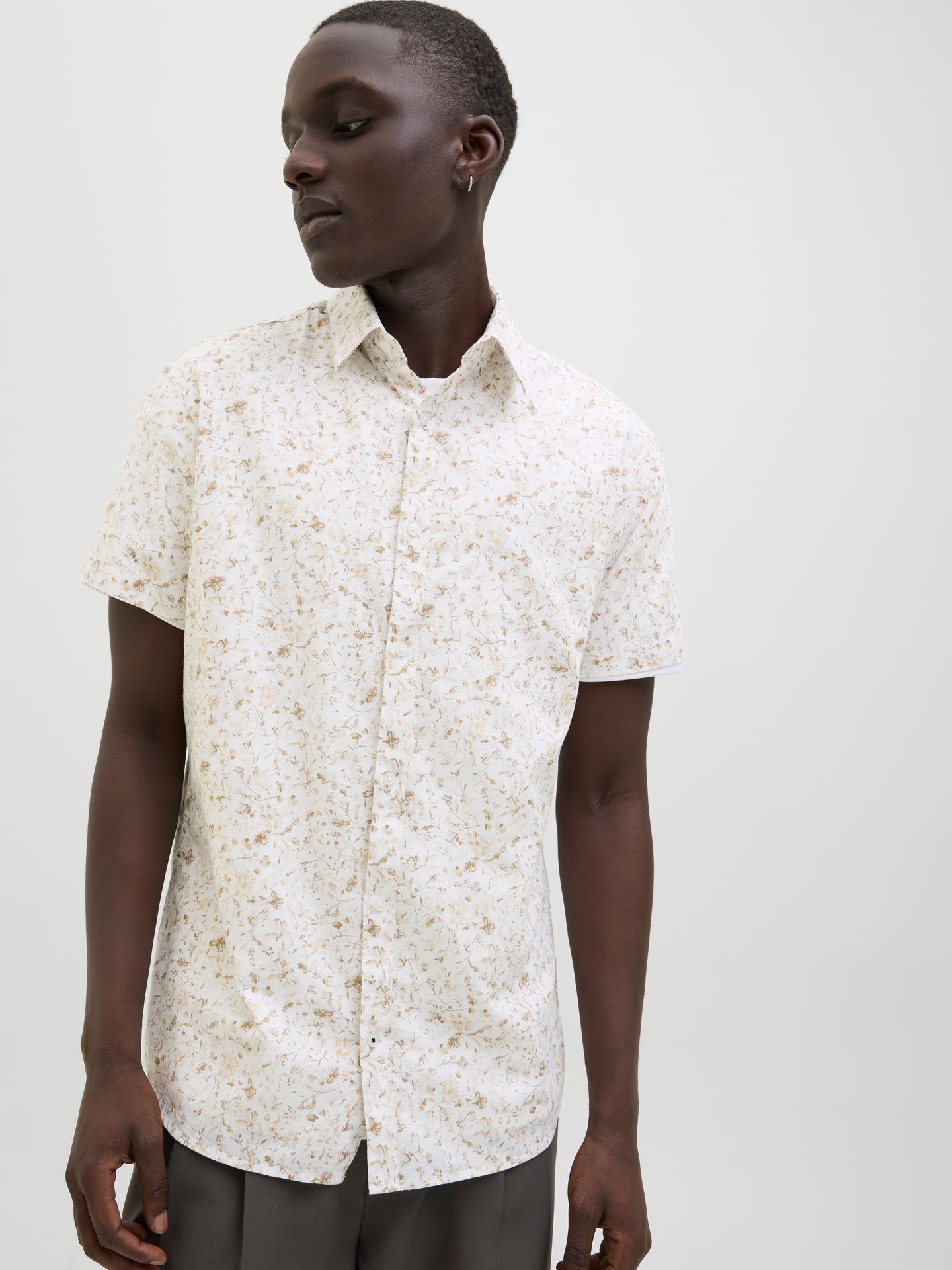 Jack & Jones JPRBLASUMMER PRINT S/S SHIRT SN Cloud Dancer 2900155702034