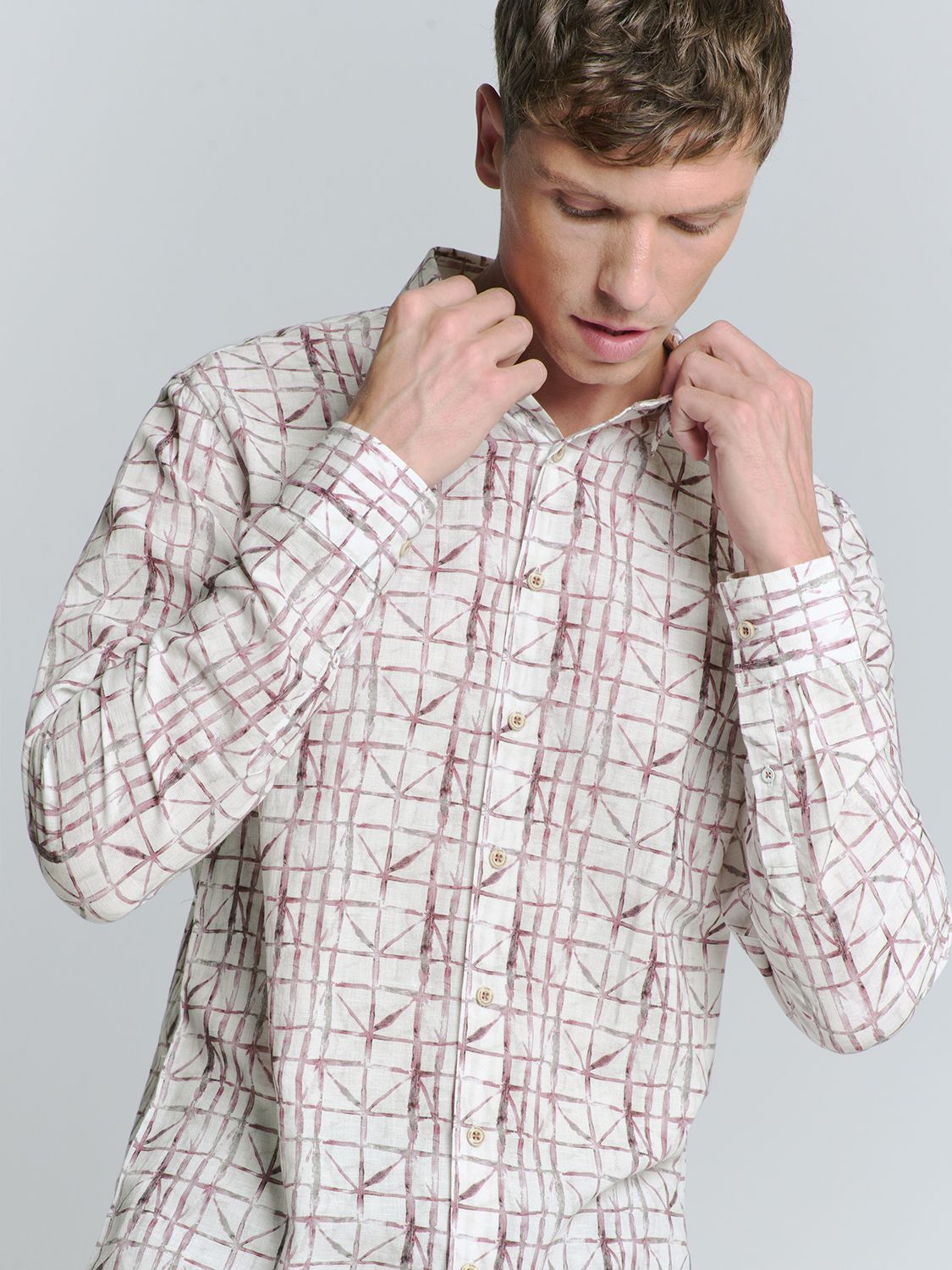 No Excess Shirt Allover Printed With Linen 146 mauve 2900155744065