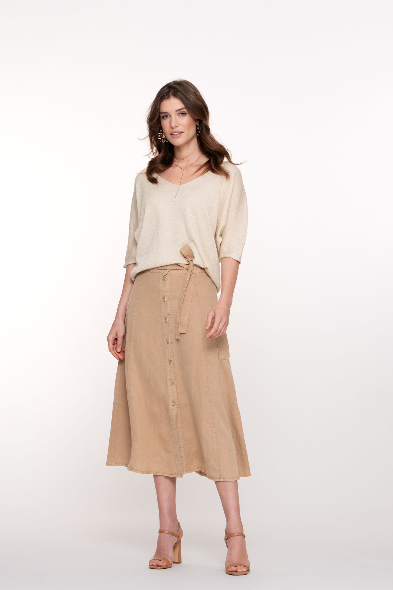 geisha Pullover v-neck 3/4 sleevs 720 sand/gold 2900155758062