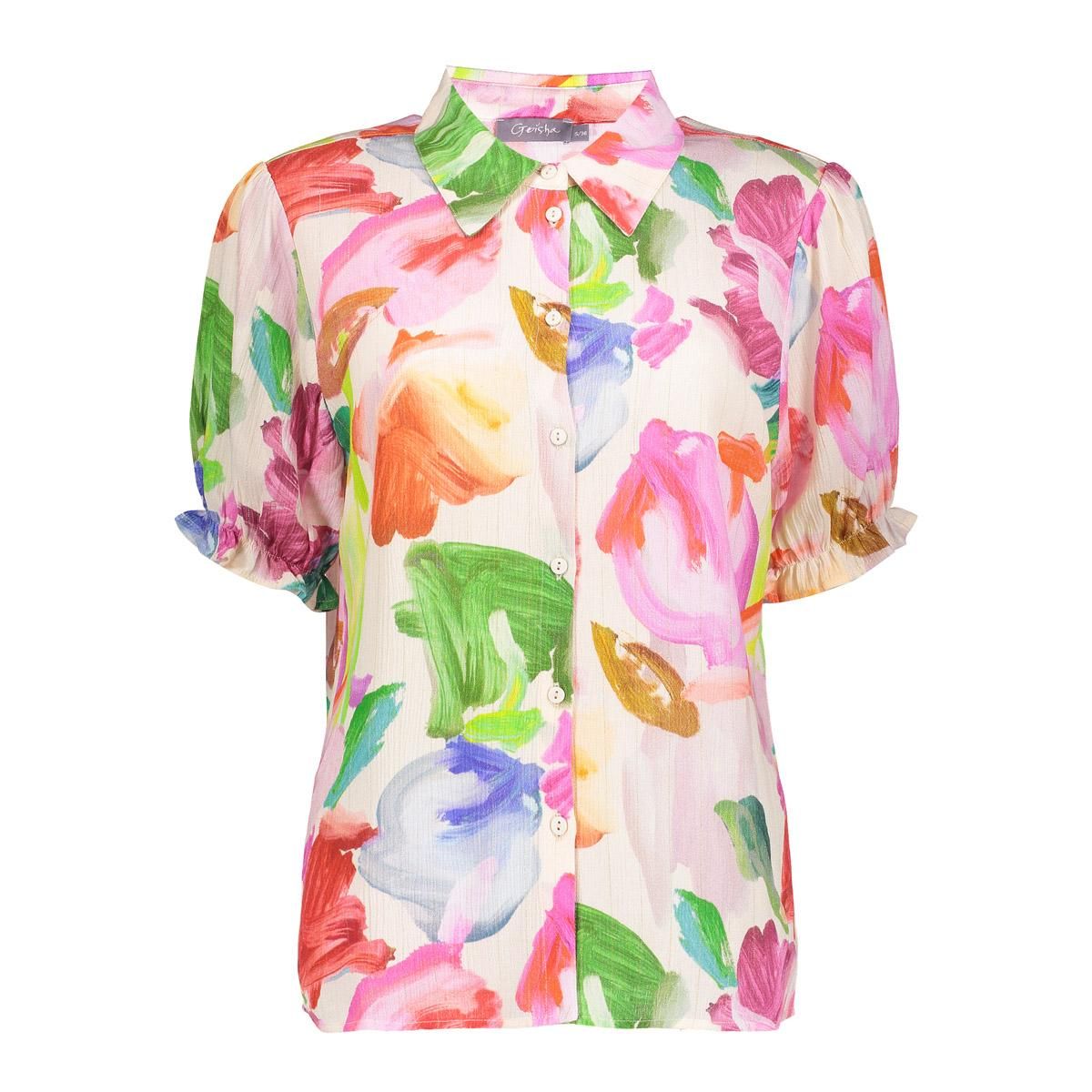 geisha Blouse 10 off-white/green/pink 2900155763066