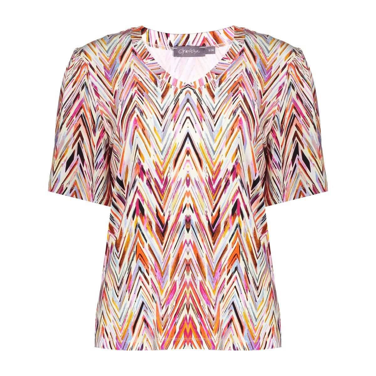 geisha T-shirt v-neck jersey AOP 450 PR.03-25-2 red/purple 2900155771047