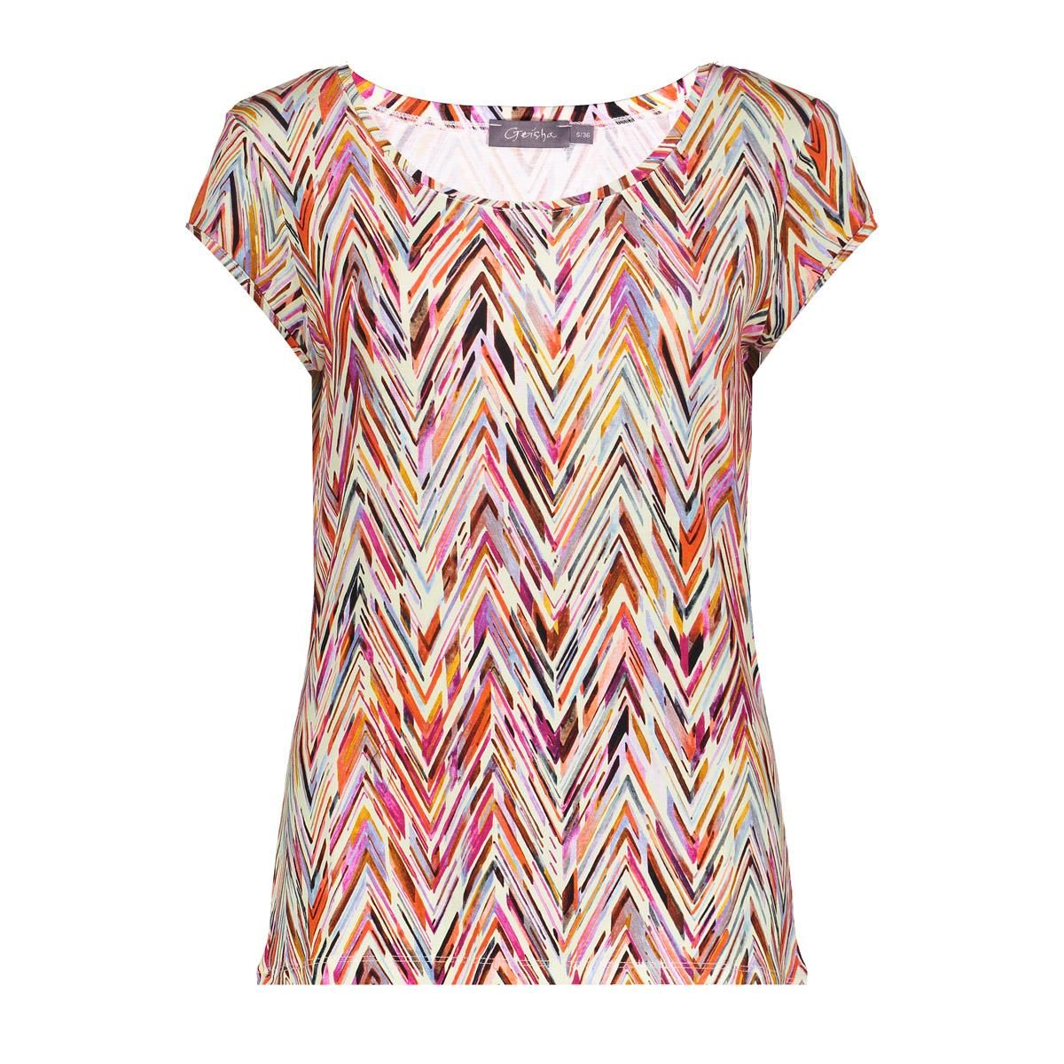 Geisha T-shirt round neck jersey AOP 450 PR.03-25-2 red/purple 00112873-EKA26013800000072