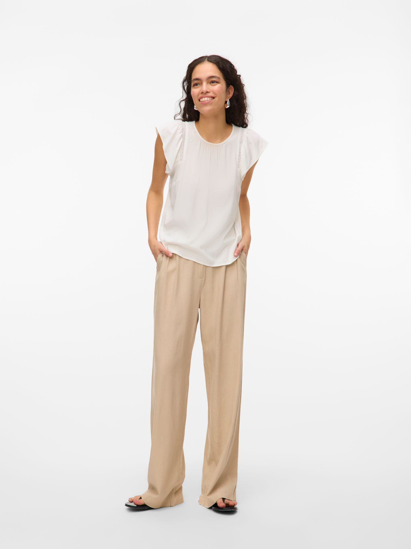 Vero Moda VMBELLA SS LACE TOP WVN GA NOOS Snow White 2900155785044