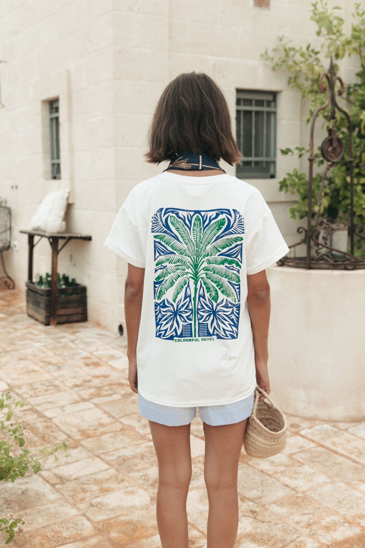 Colourful Rebel Palm Square Boxy Tee 118 standard white 2900155792028