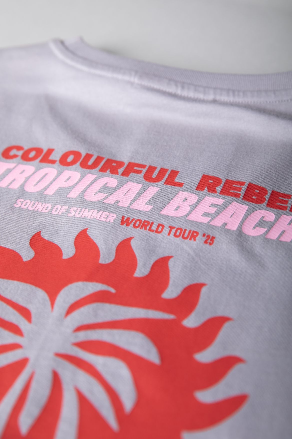 Colourful Rebel Tropical Beach Tour Boxy Tee 214 light grey 2900155793049