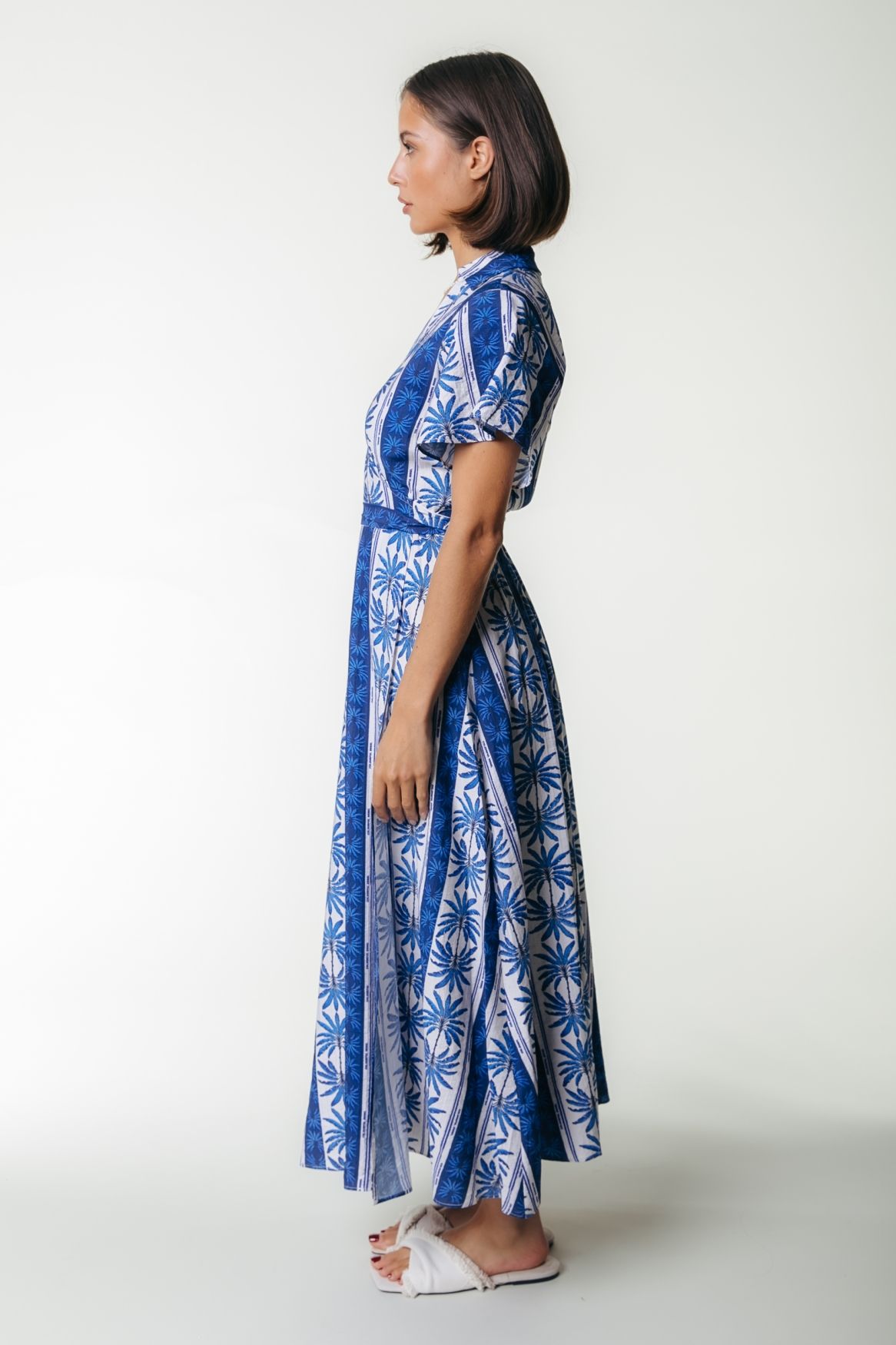 Colourful Rebel Ava Palm Collar Real Wrap Maxi Dress SS 505 bright blue 2900155798075