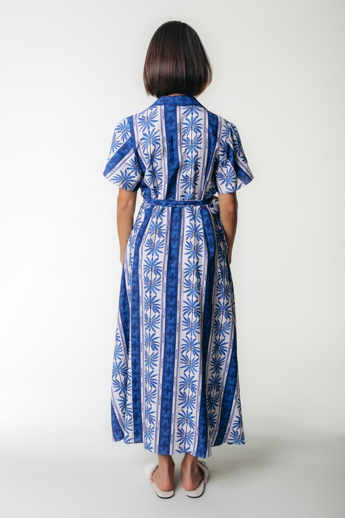 Colourful Rebel Ava Palm Collar Real Wrap Maxi Dress SS 505 bright blue 2900155798075