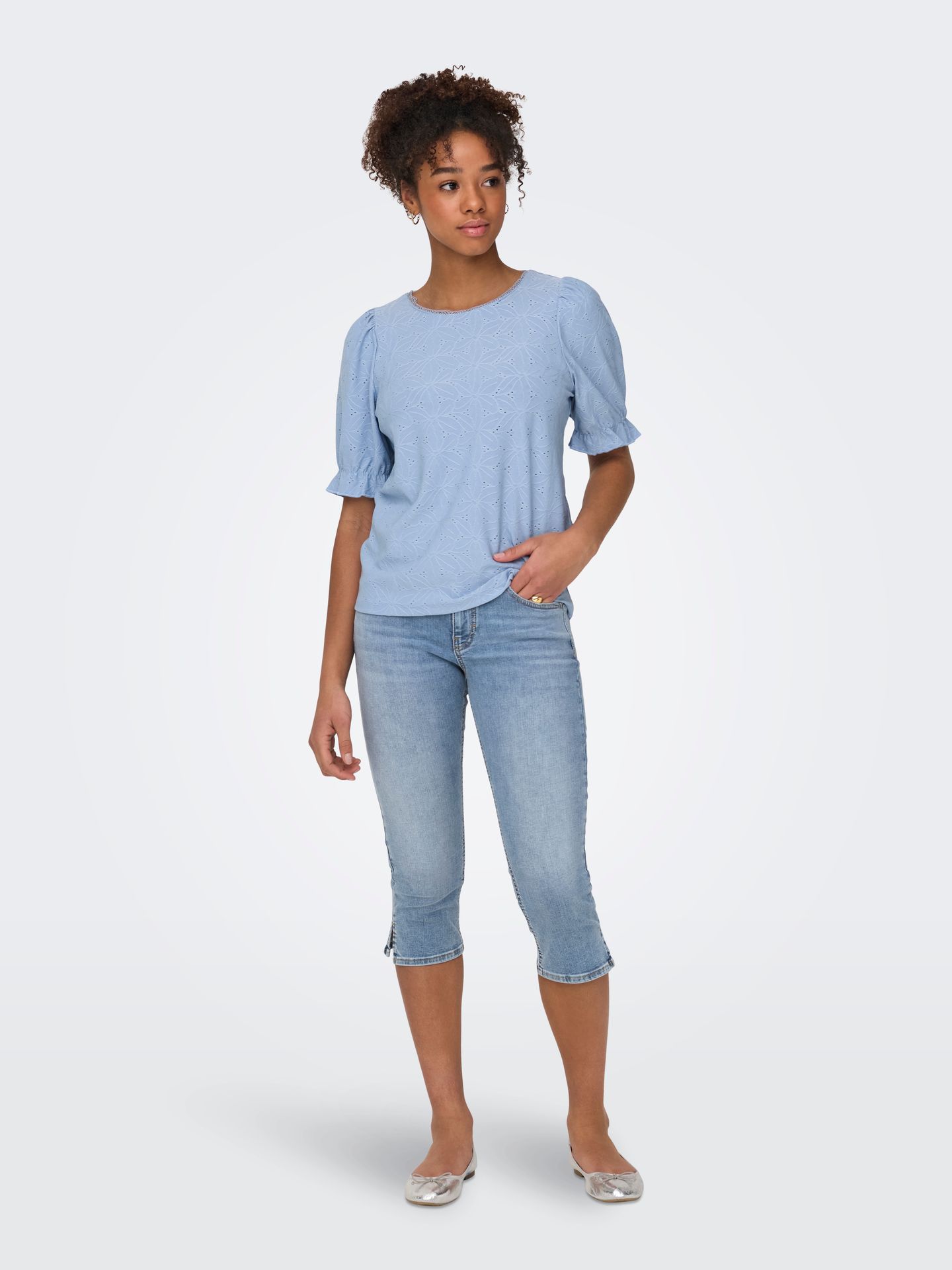 Only ONLBLUSH MW SLIT CAPRI DNM PIM NOOS Light Blue Denim 2900155822015