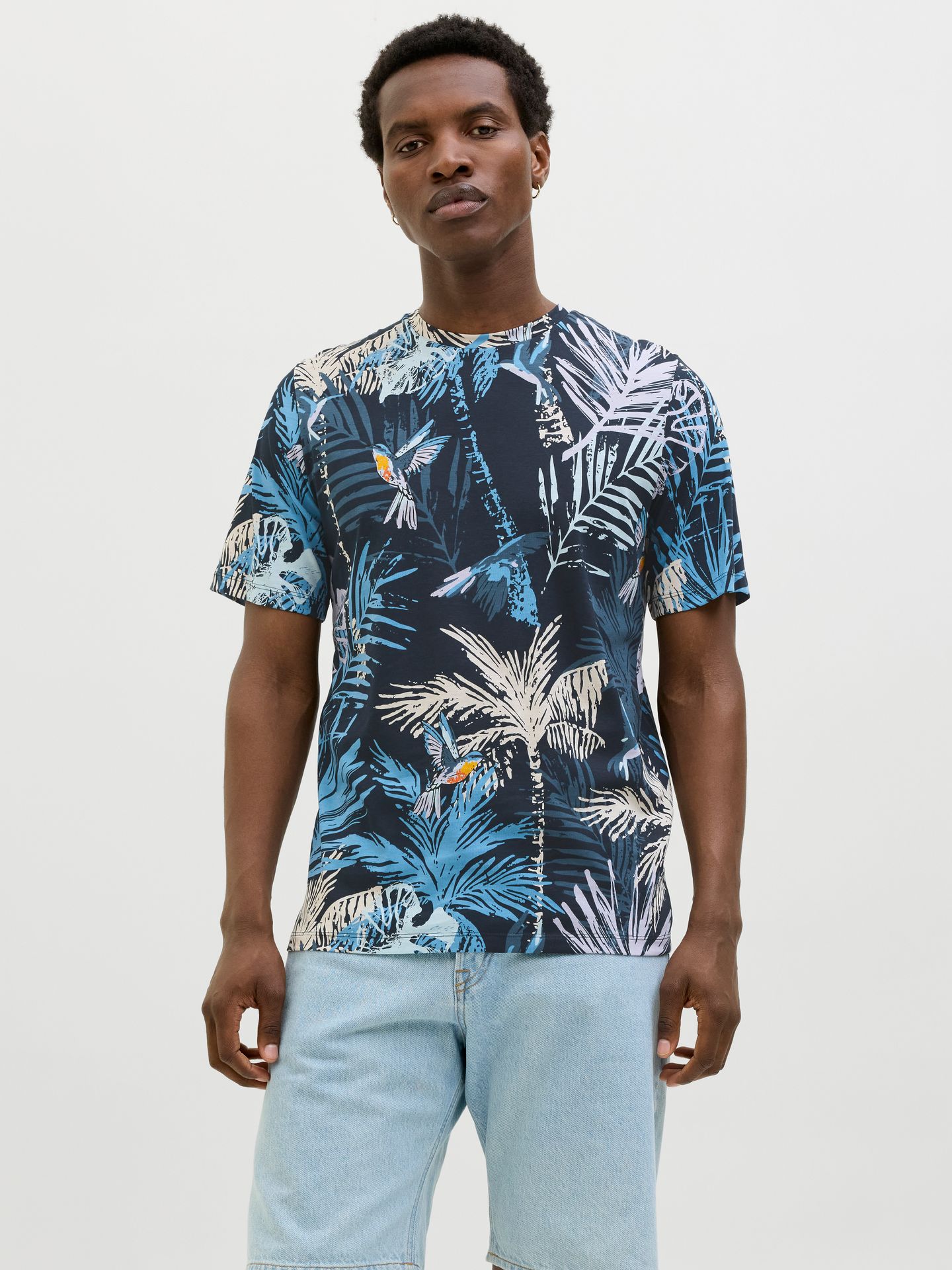 Jack & Jones JJHAWAII AOP TEE SS CREW NECK Sky Captain 00112913-EKA26011400000887